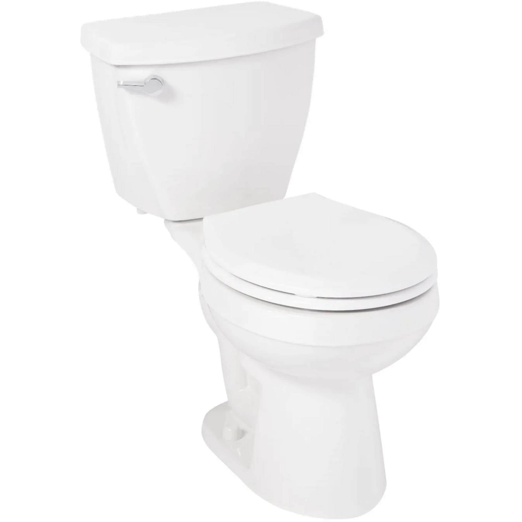 Signature Hardware 447368 Bradenton White Round Standard height Soft Close 2-piece Toilet 14-in Rough-In WaterSense 1.28 GPF