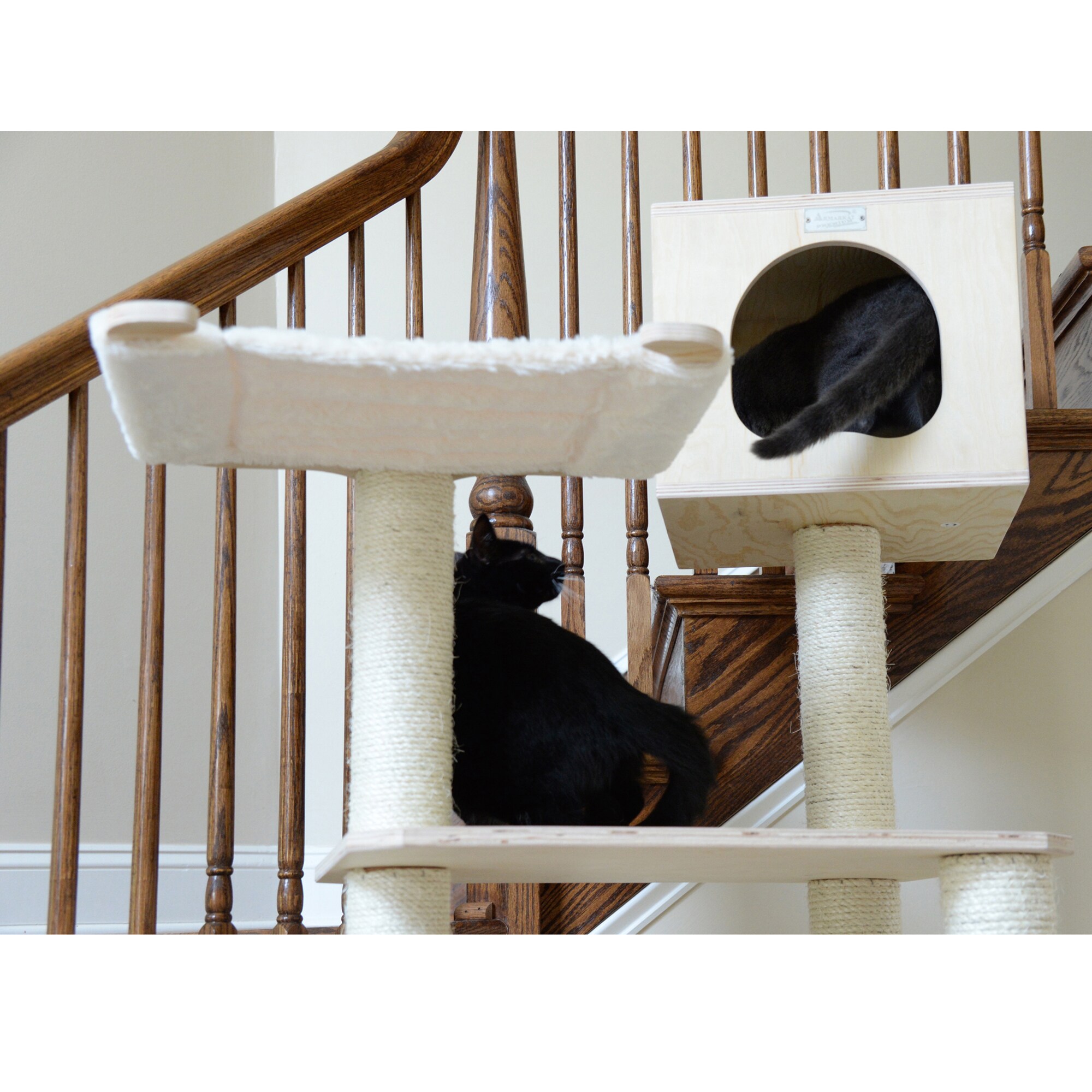 89'' Natural Beige Scots Pine Cat Tree with Sisal Posts