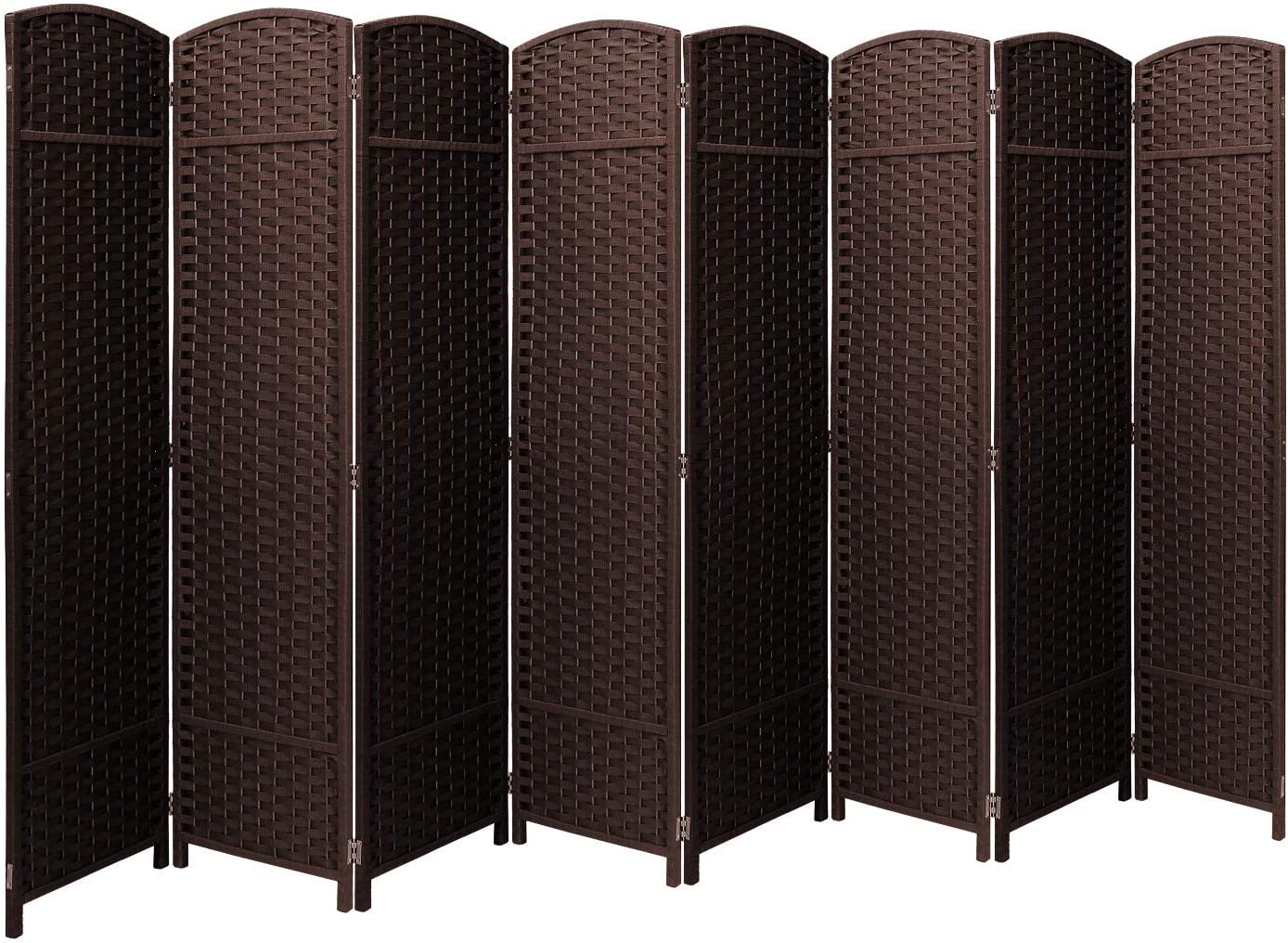  8 Panel Room Divider Panel Extra Wide Double Hinged Panels Folding Privacy Screens