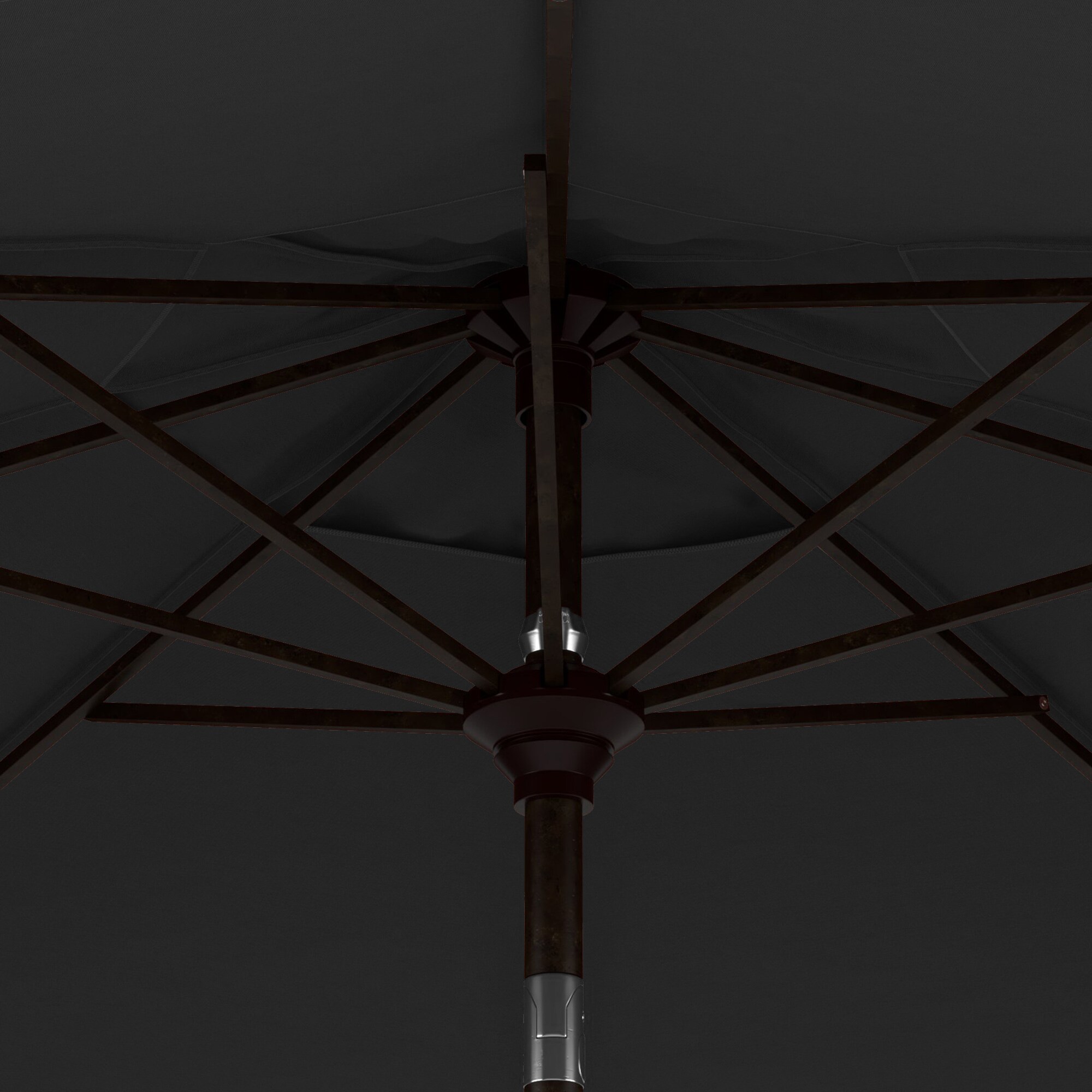 9' Black Olefin Octagonal Umbrella with Bronze Metal Pole