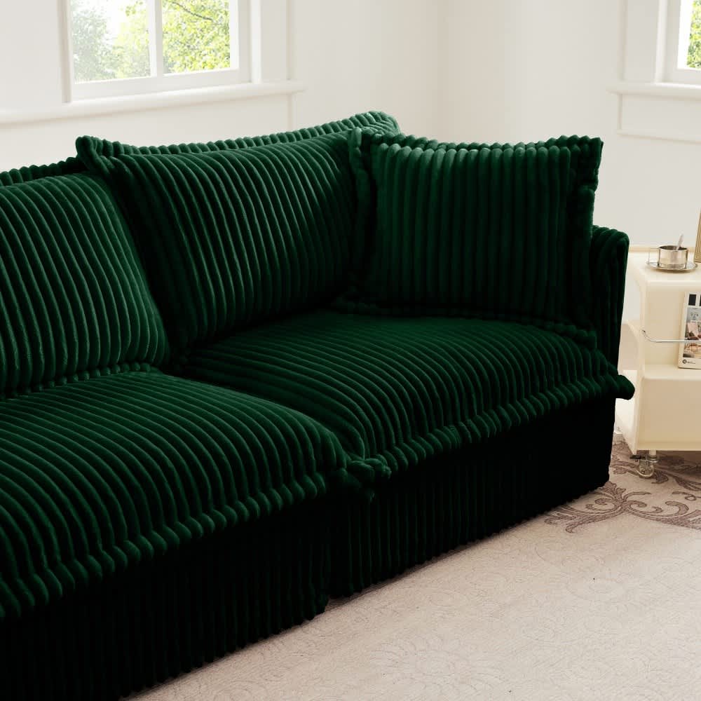 Image showcasing Coolbibila Slipcovered Sectional Sofa 2 Seater Sofa with Removable ...