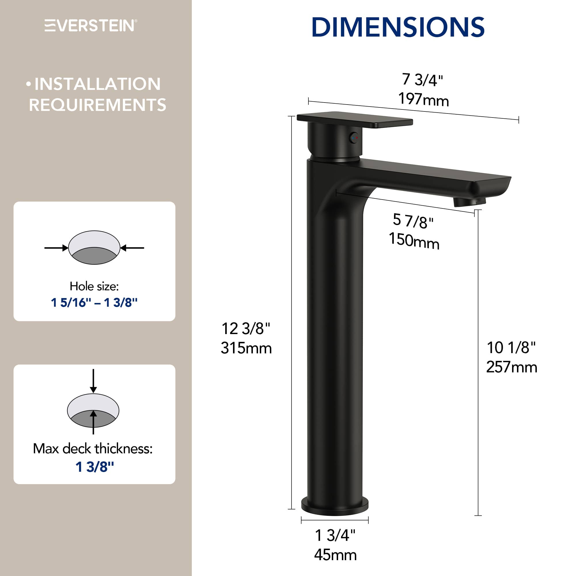 EVERSTEIN SFS-1121-BK Lavatory-Faucets - View #9