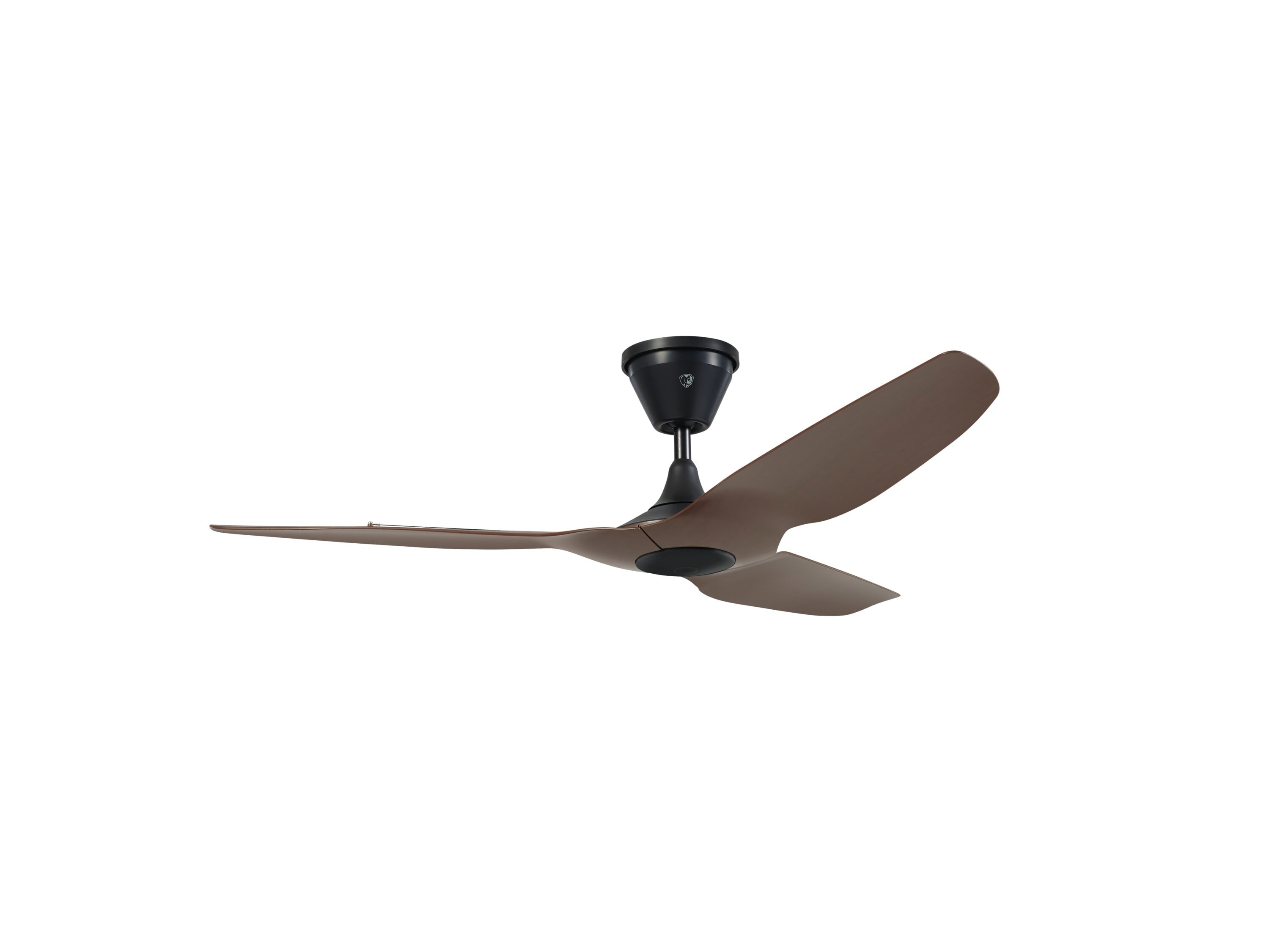 Big Ass Fans 840325216669 Coastal 52-in Color-Changing Outdoor Smart Black with Cocoa Bamboo Blades Ceiling Fan and Remote ( 3 -Blade )