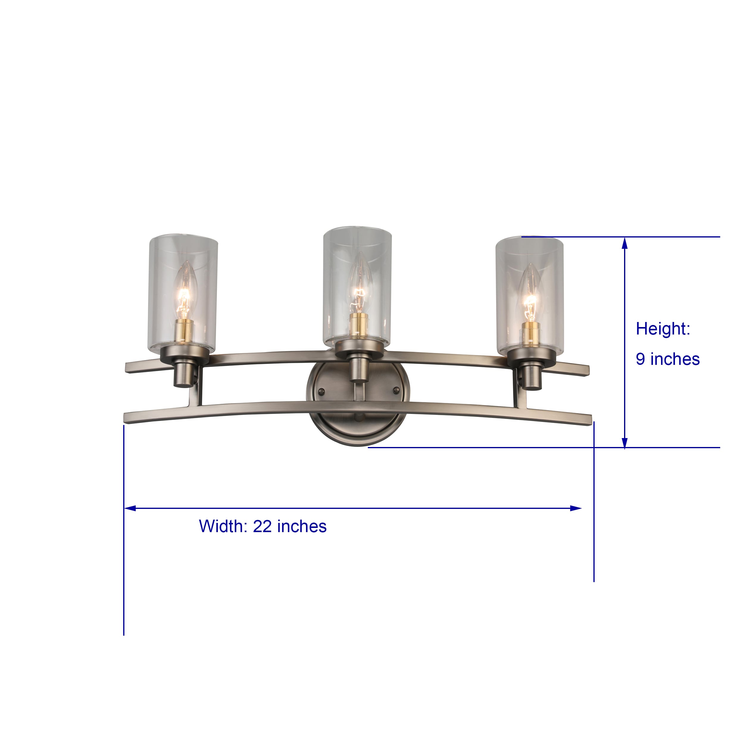 allen + roth Charlotte 22-in 3-Light Bronze Rustic Vanity Light ...