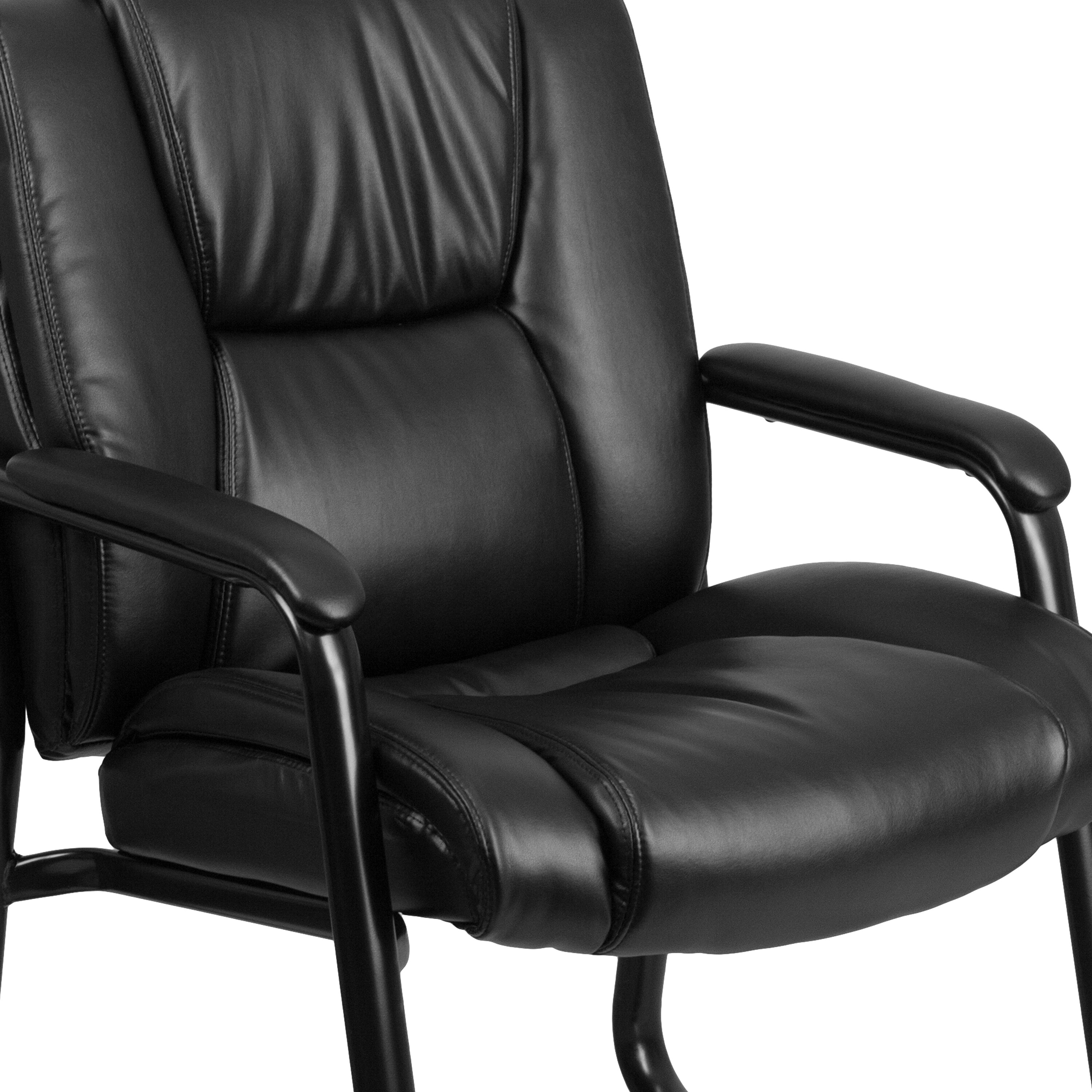 Black LeatherSoft Executive Sled Base Office Chair