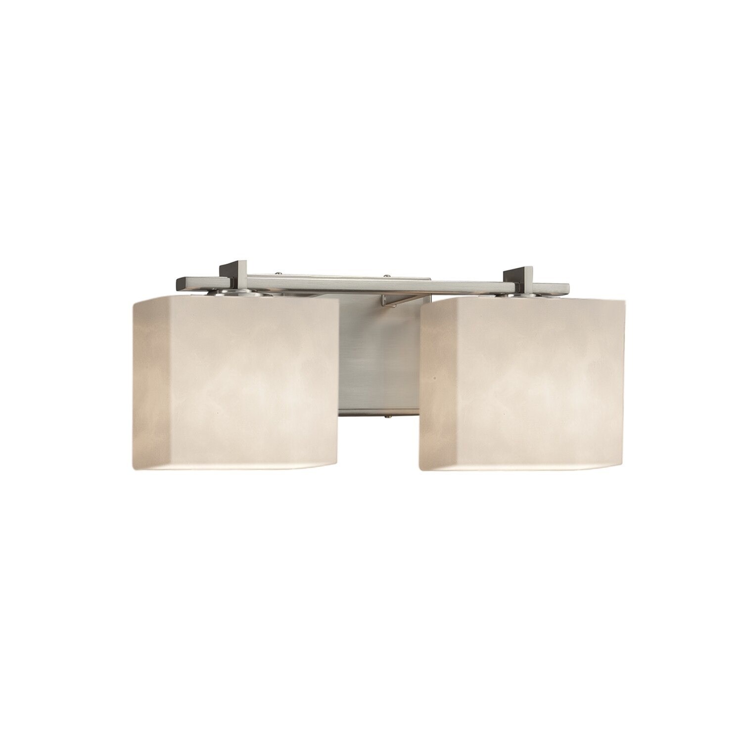 Justice Design Group CLD-8442-55-NCKL Clouds 15.5-in 2-Light Brushed Nickel Modern/Contemporary Vanity Light