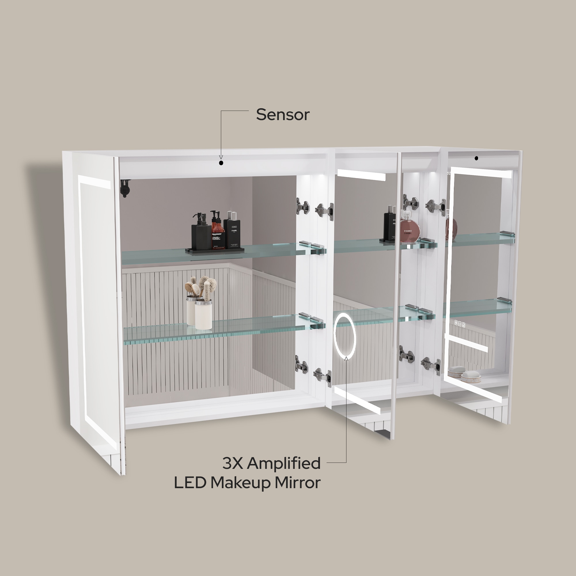 Ayna Decors AMCNE4832LEDC Bathroom-Medicine-Cabinets - View #7