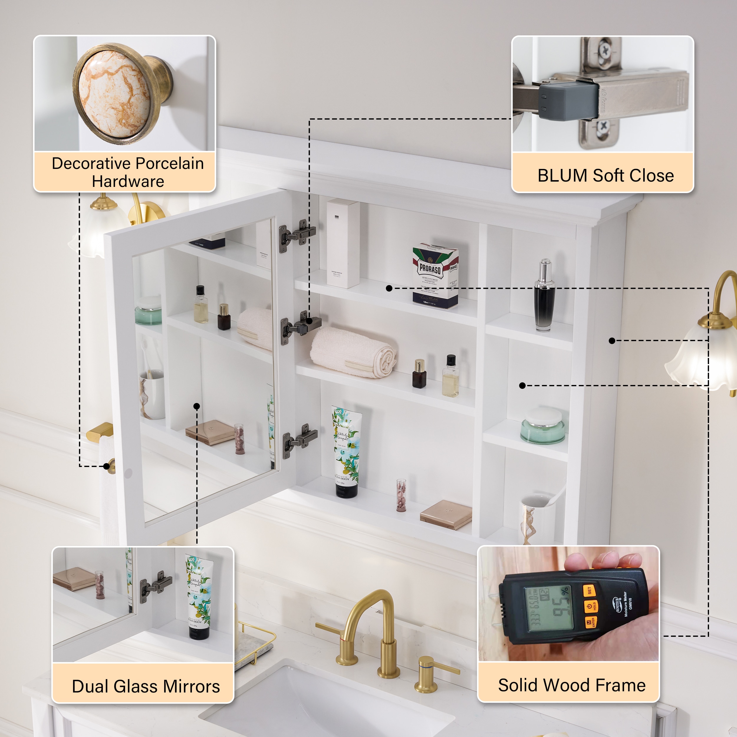 WELLFOR EX-5MC2432LRY Bathroom-Medicine-Cabinets - View #12