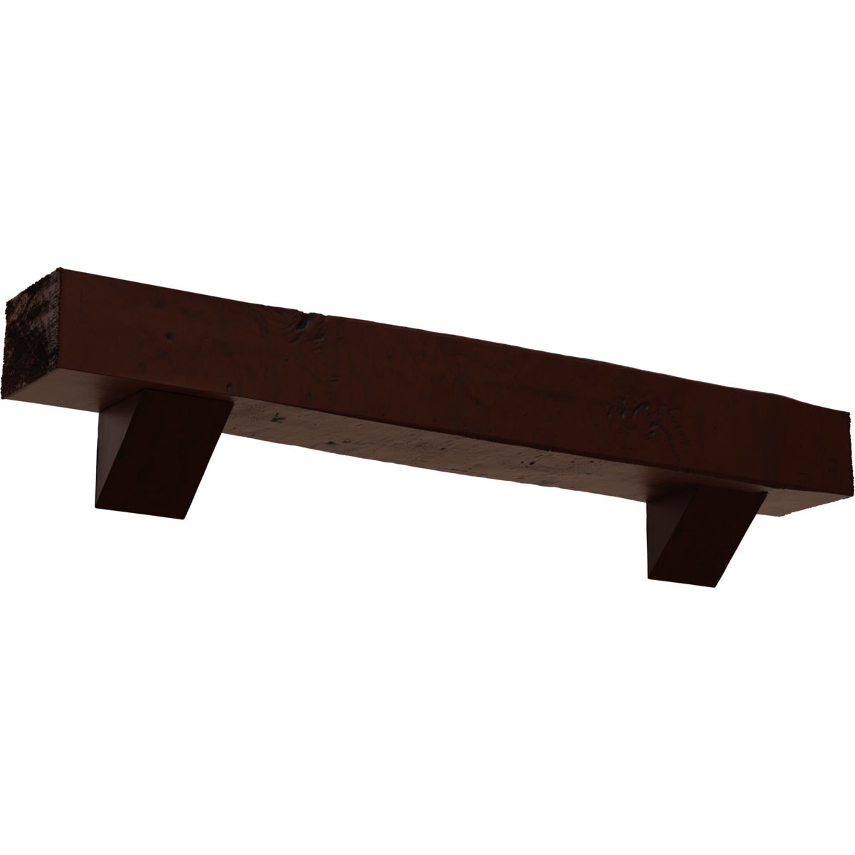 Ekena Millwork MANUKP06X08X84BKPE 84-in W x 6-in H x 8-in D Pecan (Natural) Hollow Urethane Rustic Fireplace Mantel