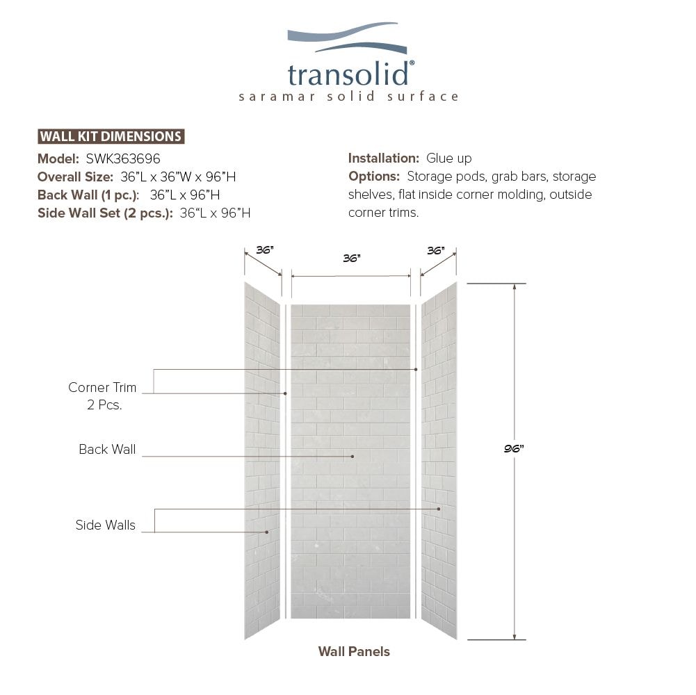 Transolid SWK363696-50 Shower-Wall-Surrounds - View #5