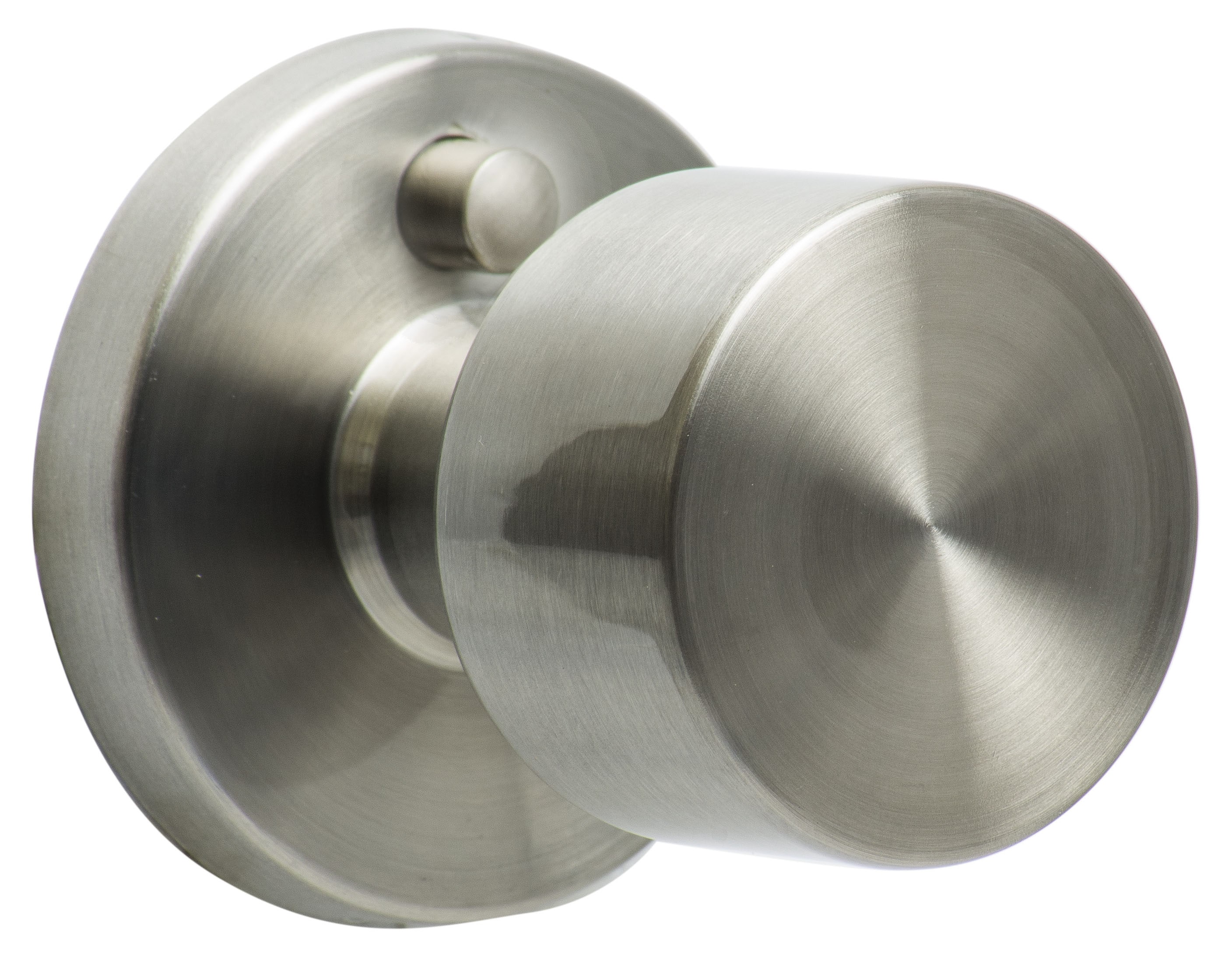 Satin Nickel Privacy Bed Bath Door Knob with Round Rosette