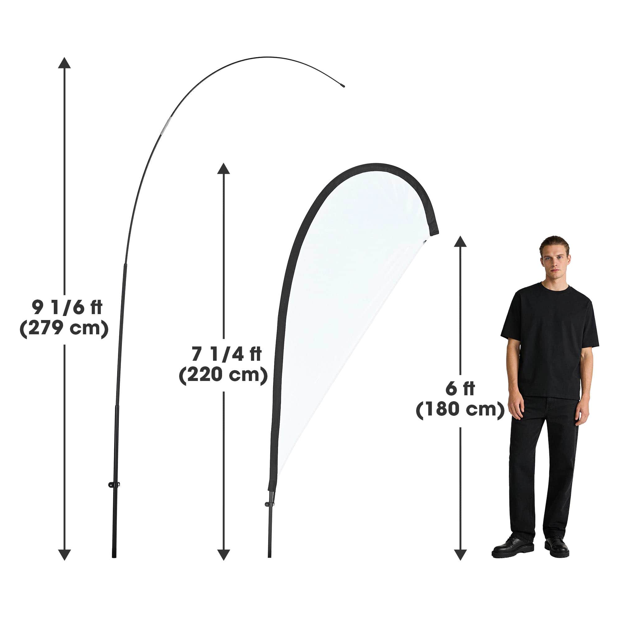 Yescom InstaHibit 10 Pack 9-FT Teardrop Feather Flag Pole Kit with ...