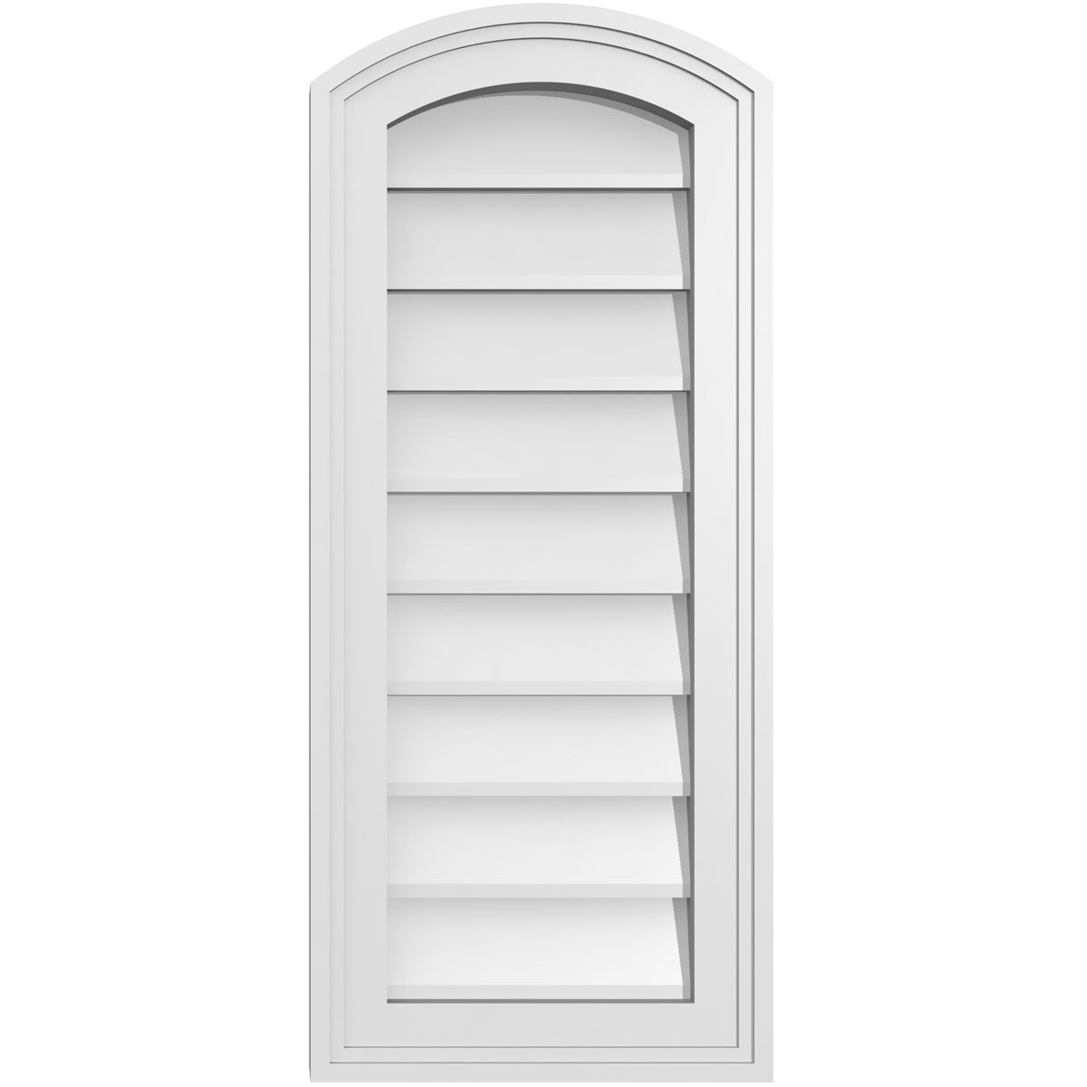 Ekena Millwork GVPAR12X2802SN 12-Inches x 28-Inches Off-white Round top PVC Gable Louver Vent