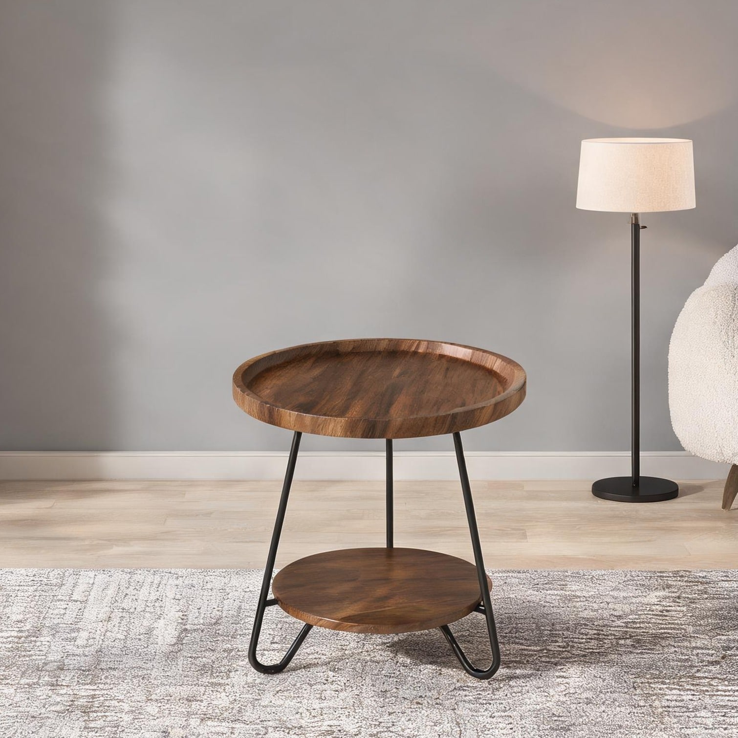SunJet Remote Operation Home and Furniture Living combining Living Room Metal End Table and Lower Shelf