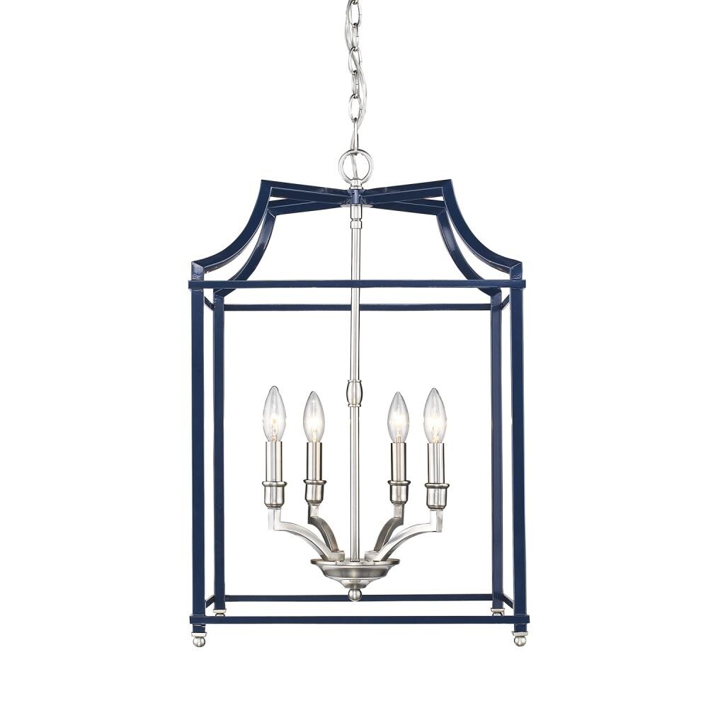 Golden Lighting Leighton Pewter Transitional Lantern Pendant Light