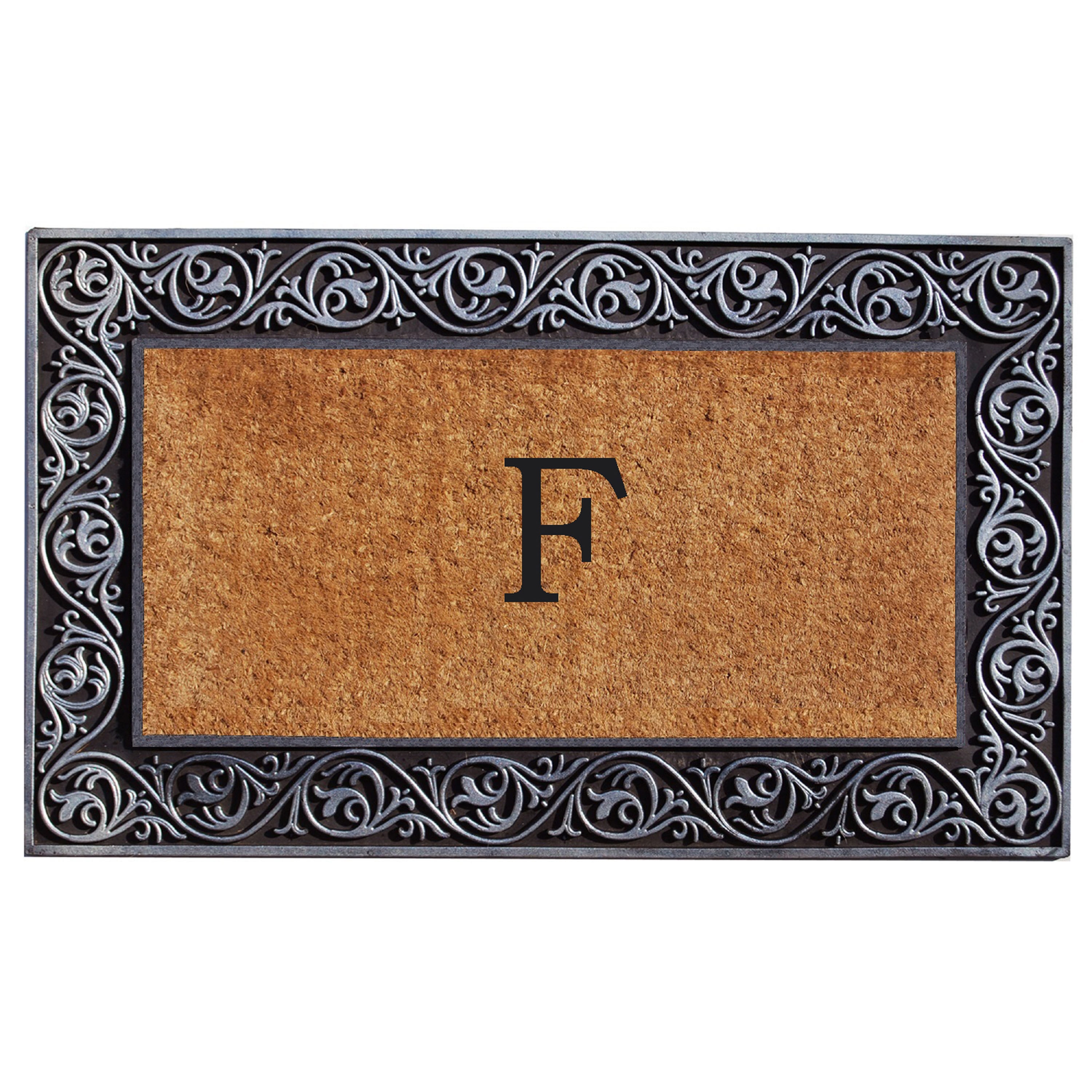 Callowaymills 10002SILVF 2-ft x 3-ft Natural/Silver Coir/Rubber Rectangular Indoor or outdoor Decorative Door mat