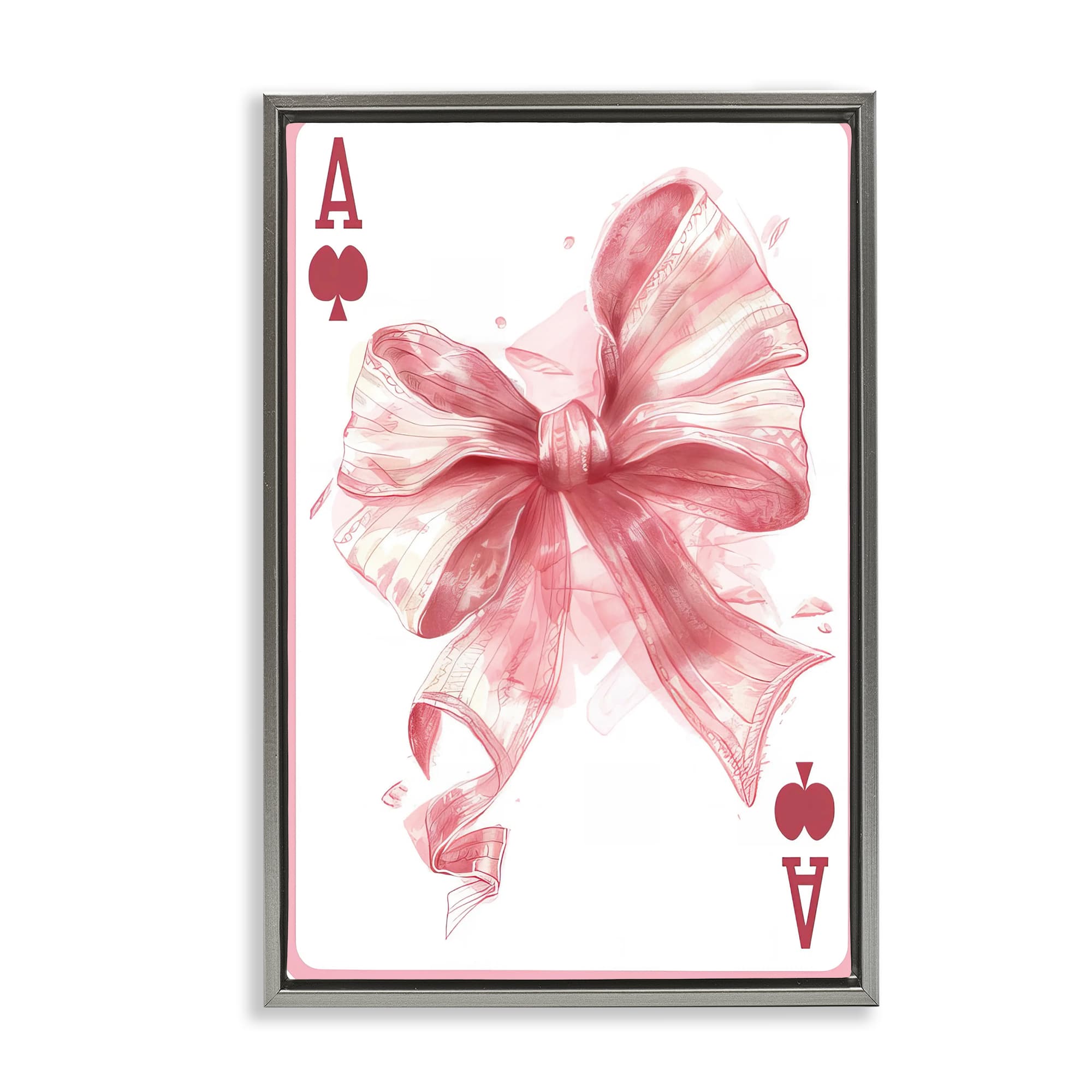 Stupell Industries BT-675-FFL-16X24 Pastel Bow Playing Card Floating Frame design by LSR Design Studio
