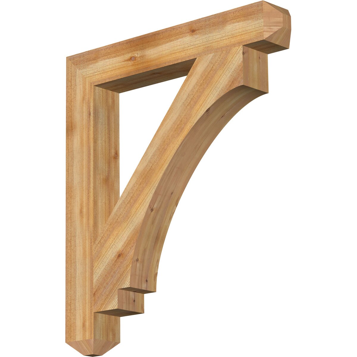 Ekena Millwork BKT06X42X48IMP04RWR Imperial craftsman rough sawn 6-in x 42-in x 48-in Western red cedar Brown Wood Standard bracket
