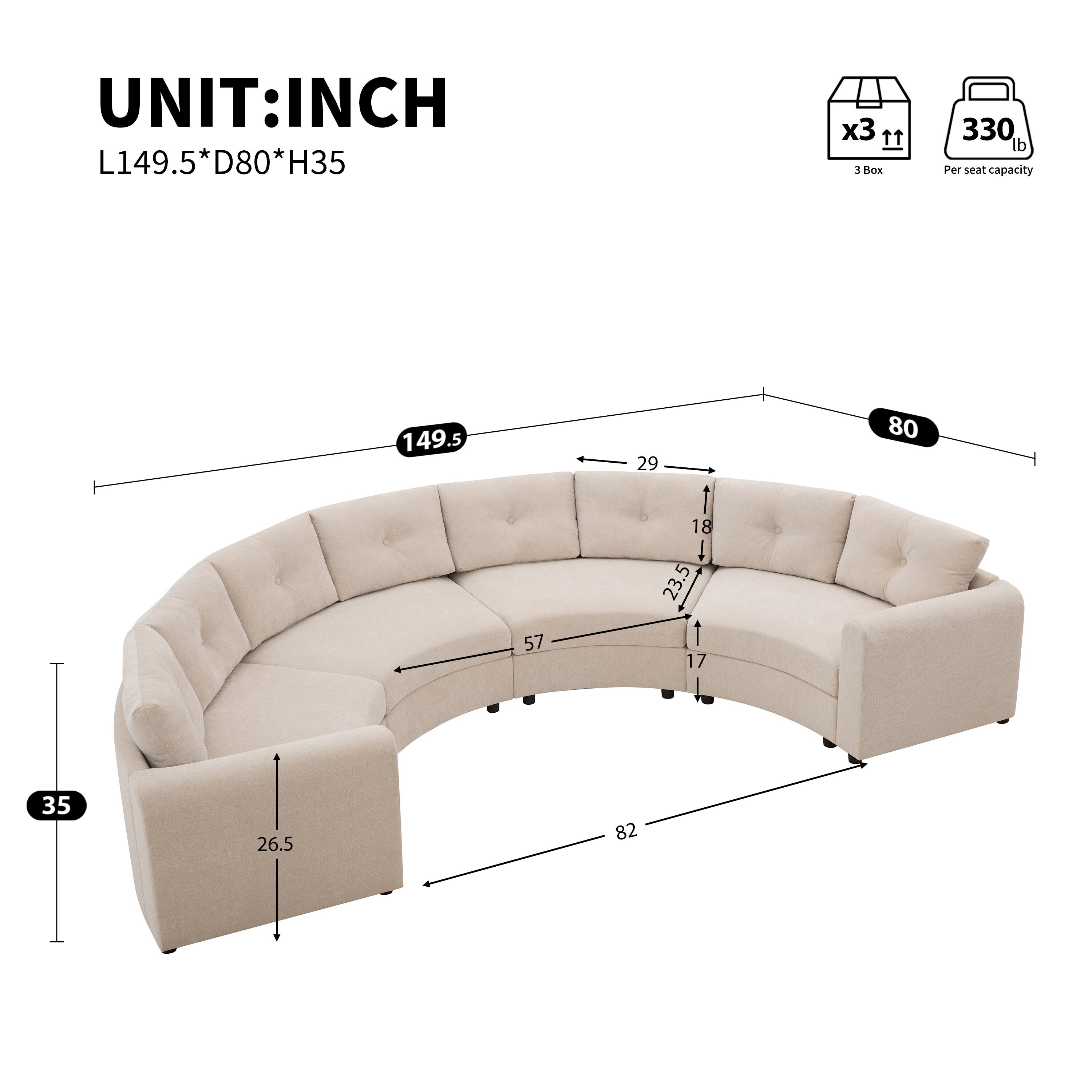 ModernLuxe L3P-N723S9822O Sofas-Loveseats - View #18