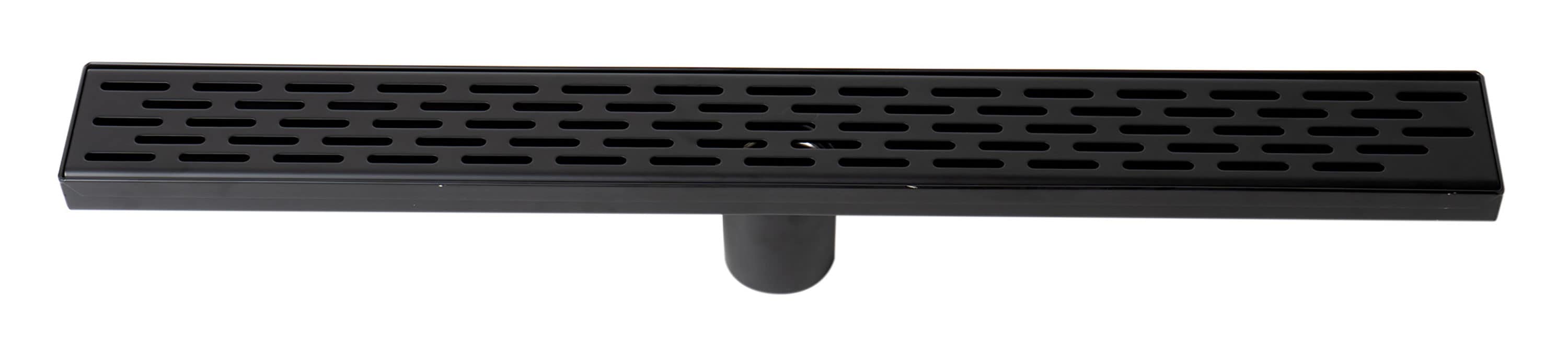 ABS Matte Black Linear Shower Drain with Oval Grate