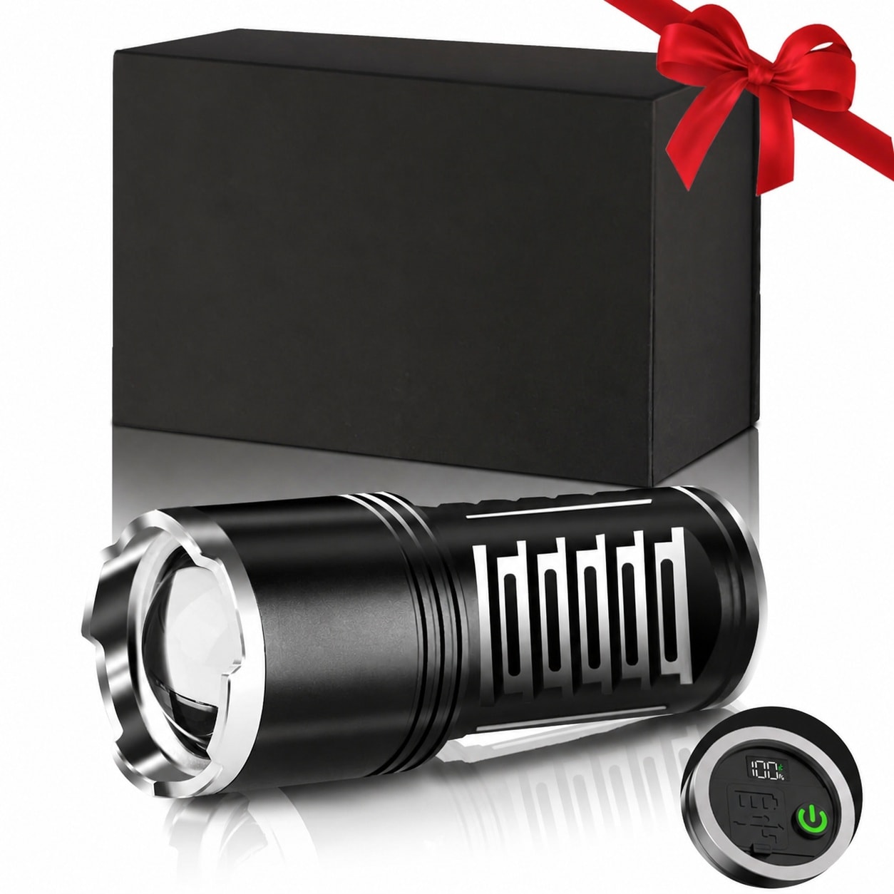 Justincity  LED Flashlight 100000 Lumens Zoomable 5 Modes Impact Resistant Aluminum Alloy IP67 Water Resistant 1 Piece for Home Emergency Outdoor
