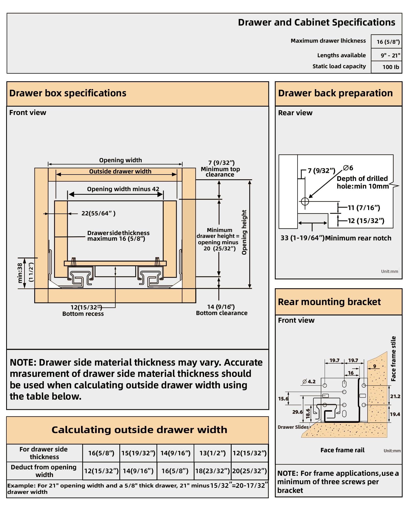 SenQWFa LDC0821C014 Drawer-Slides - View #5