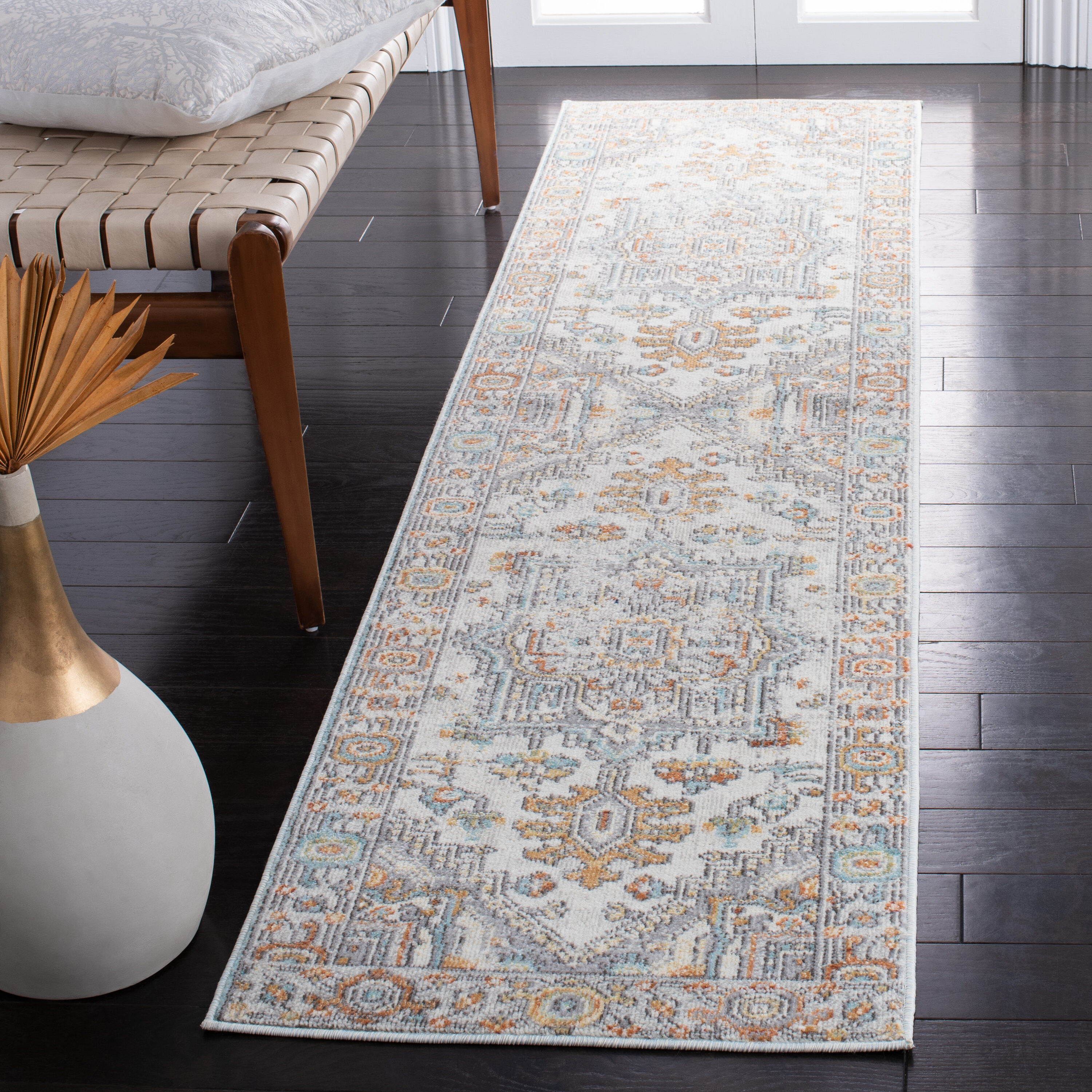 Aria 580B Beige/Grey 2ft x 8ft Runner Rug