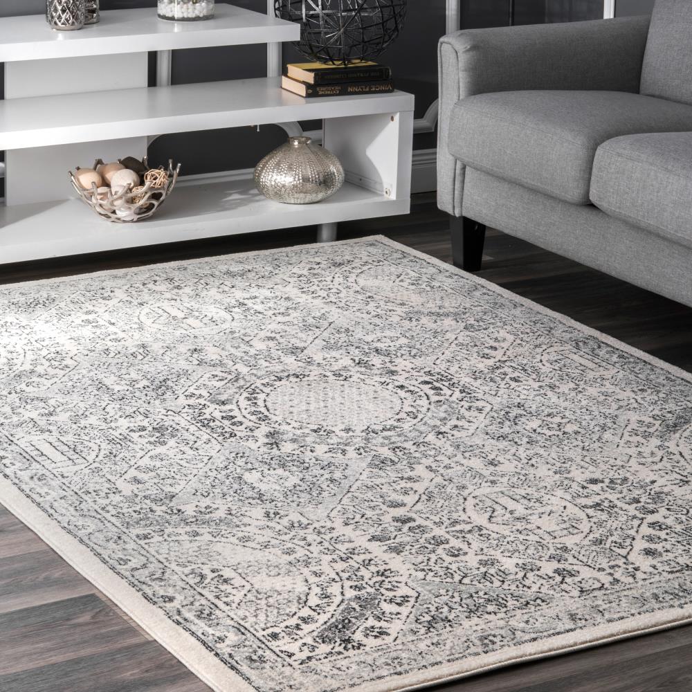 nuLOOM Vintage 9 X 12 (ft) Gray Indoor Distressed/Overdyed Area Rug in ...