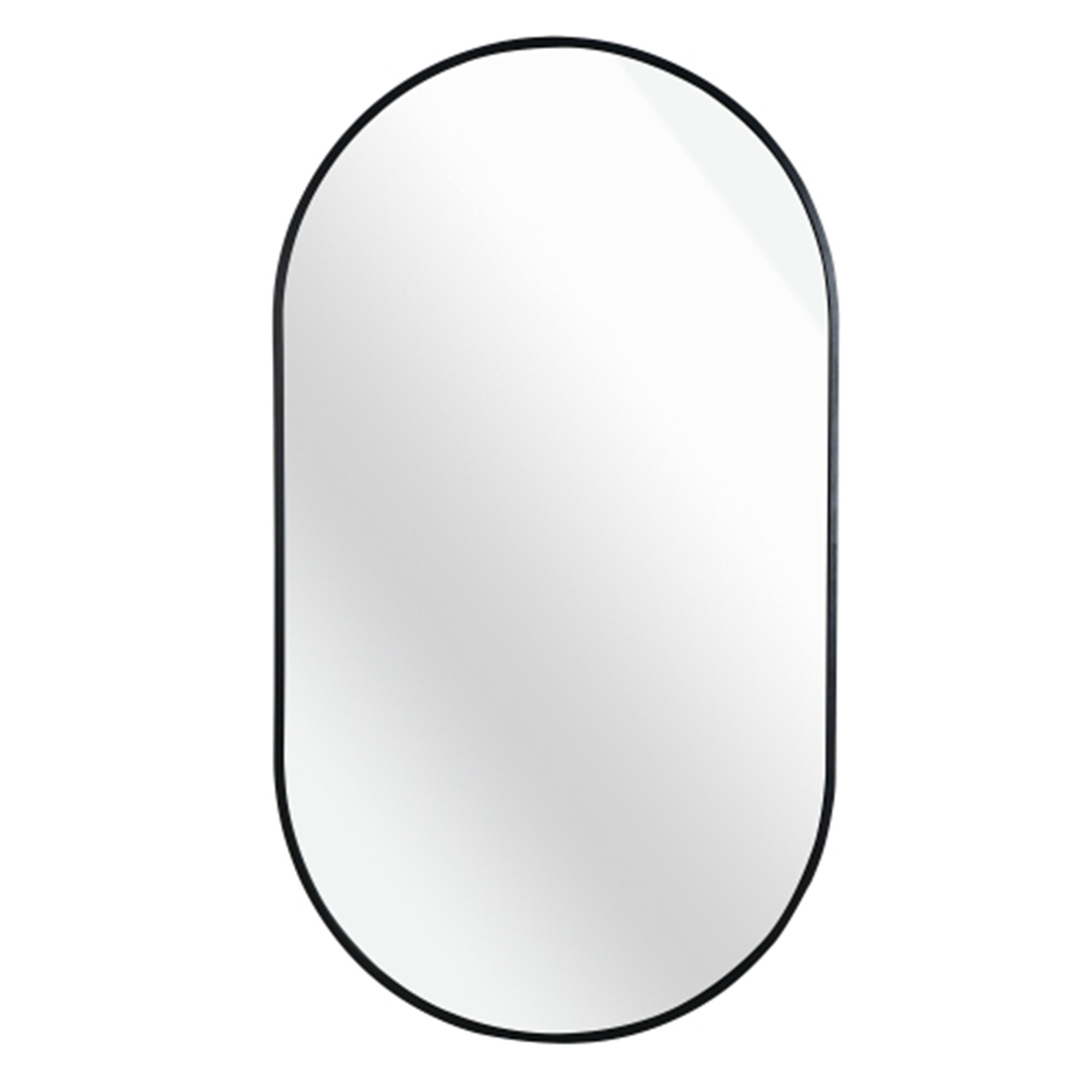 ES-DIY HU2028OVBK 20-Inches W x 28-Inches H Oval Black Framed Vanity Mirror