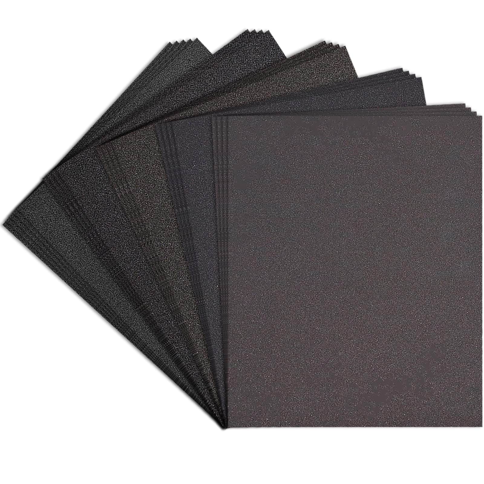 Oyezvary  Premium Sandpaper Assortment 9 by 11 Inch 25 Pieces Various Grits Silicon Carbide Wet Dry Sand Paper Sheets for Automotive Woodworking