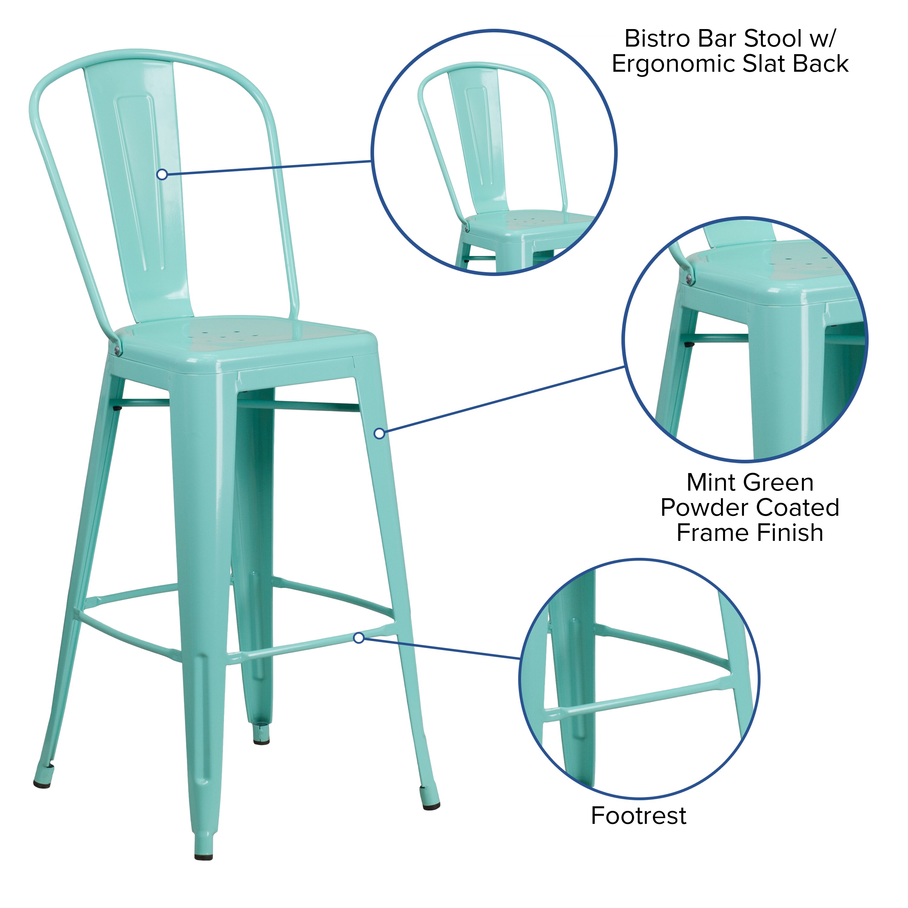 Mint green best sale bar stool