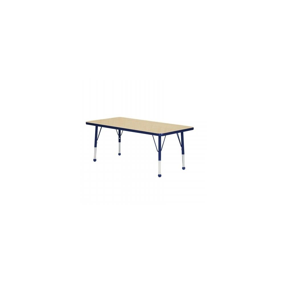 Mahar Manufacturing MAHAR17886  M3072SA-SB 30 x 72 in. Rectangle Activity Table with Maple Top and Sour Apple Edge- Standard Leg Ball Glides
