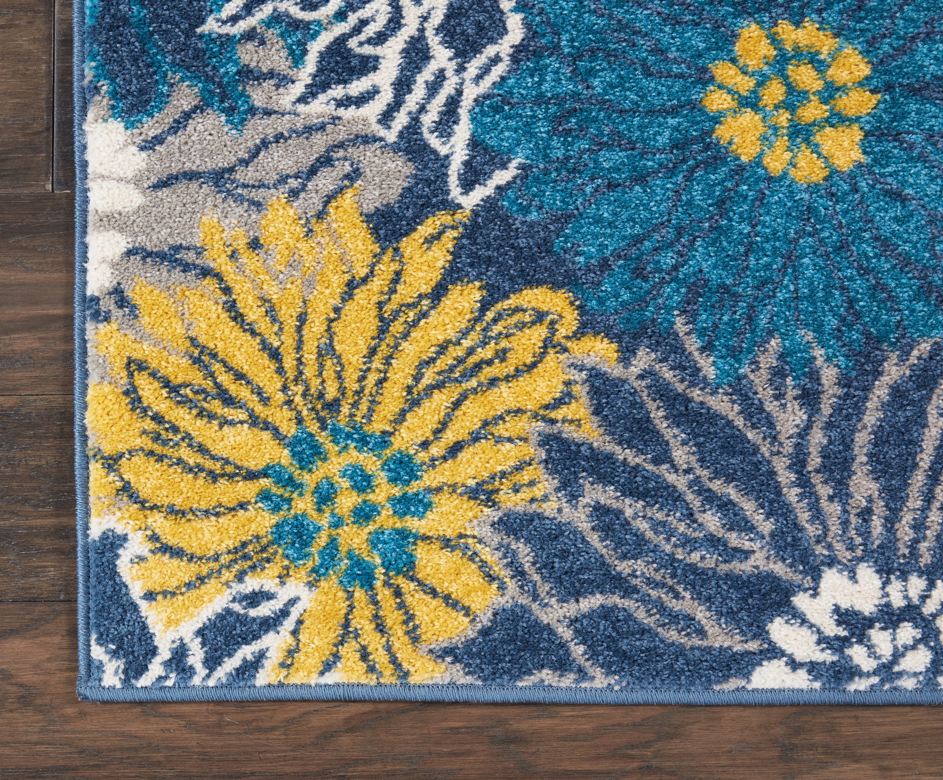 Nourison Passion 2 X 6 (ft) Blue Indoor Abstract Area Rug 99446403032 ...