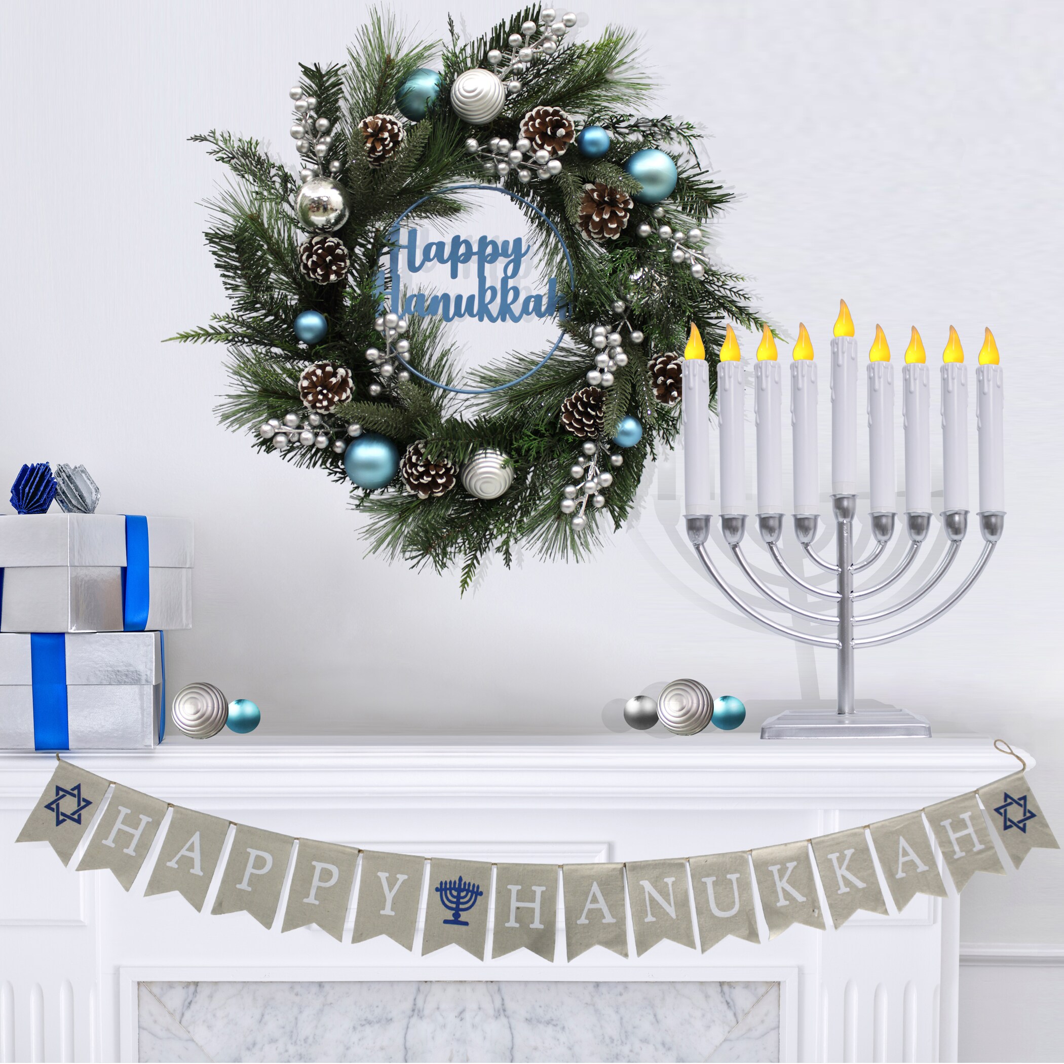 Holiday Living 963525 Artificial-Hanukkah-Garland - View #3