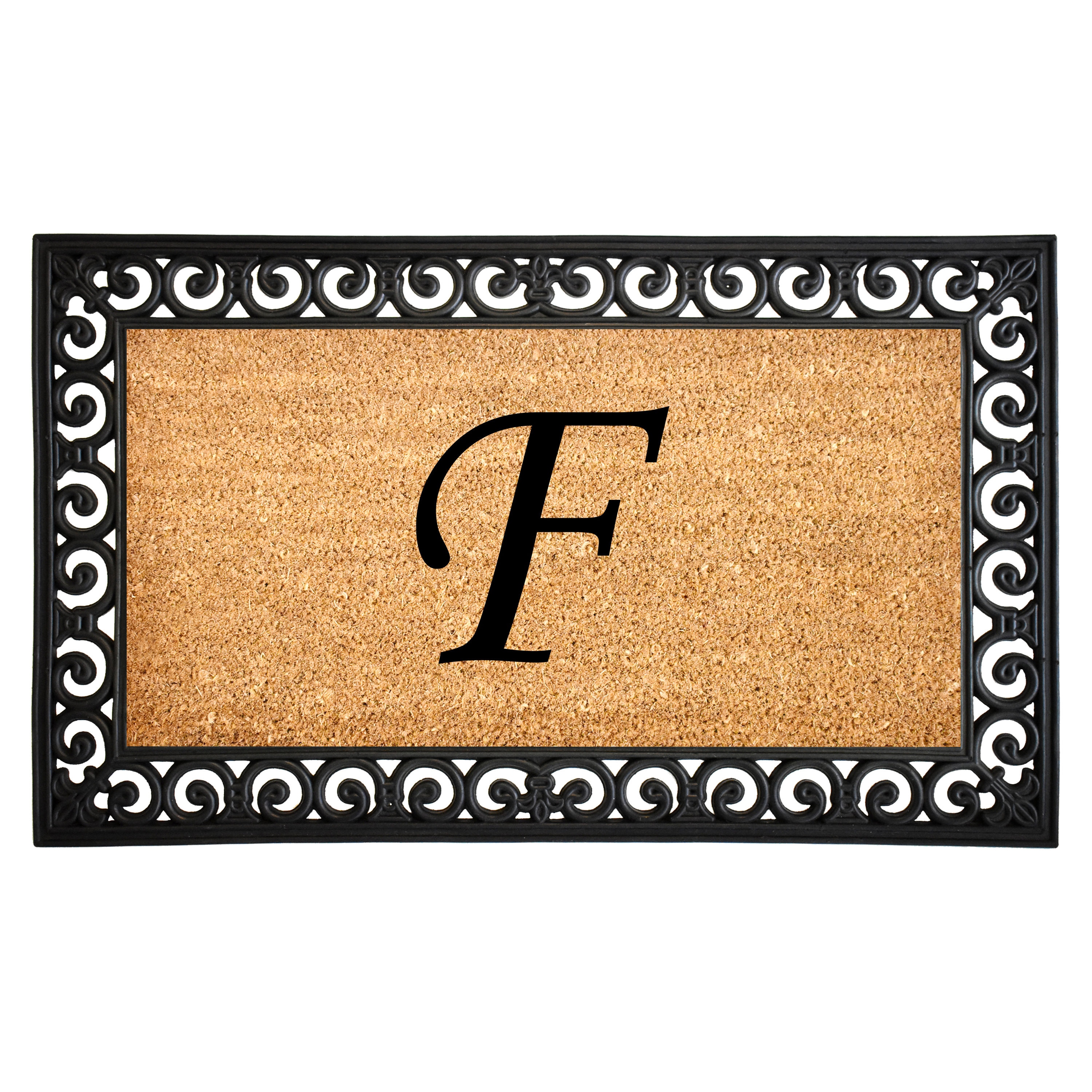 Callowaymills 104131830F 2-ft x 3-ft Natural/Gold Coir/Rubber Rectangular Indoor or outdoor Decorative Door mat