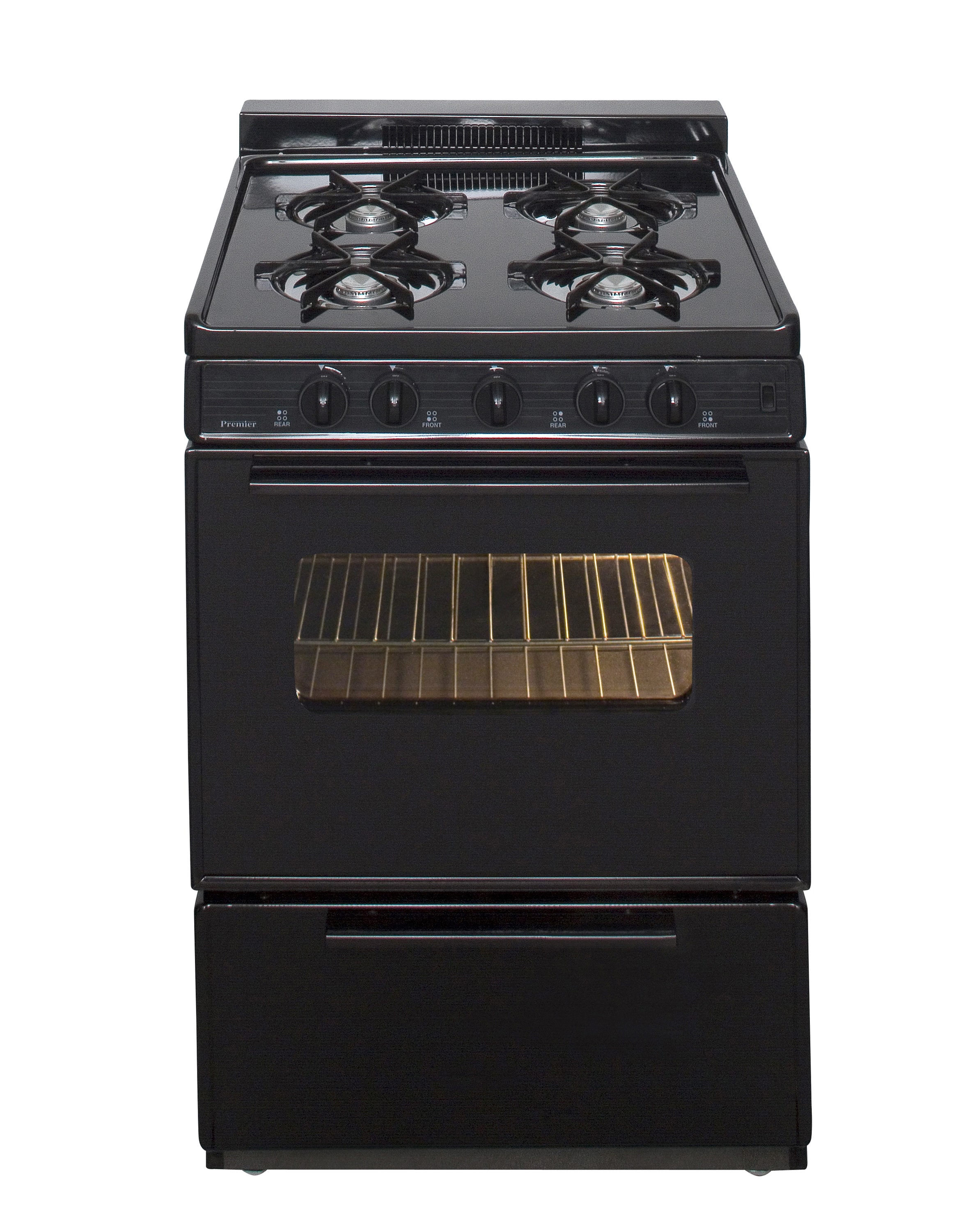 Premier SCK3XRBP 24-in 4 burners 2.9-cu ft Freestanding Natural Gas Range ( Black )