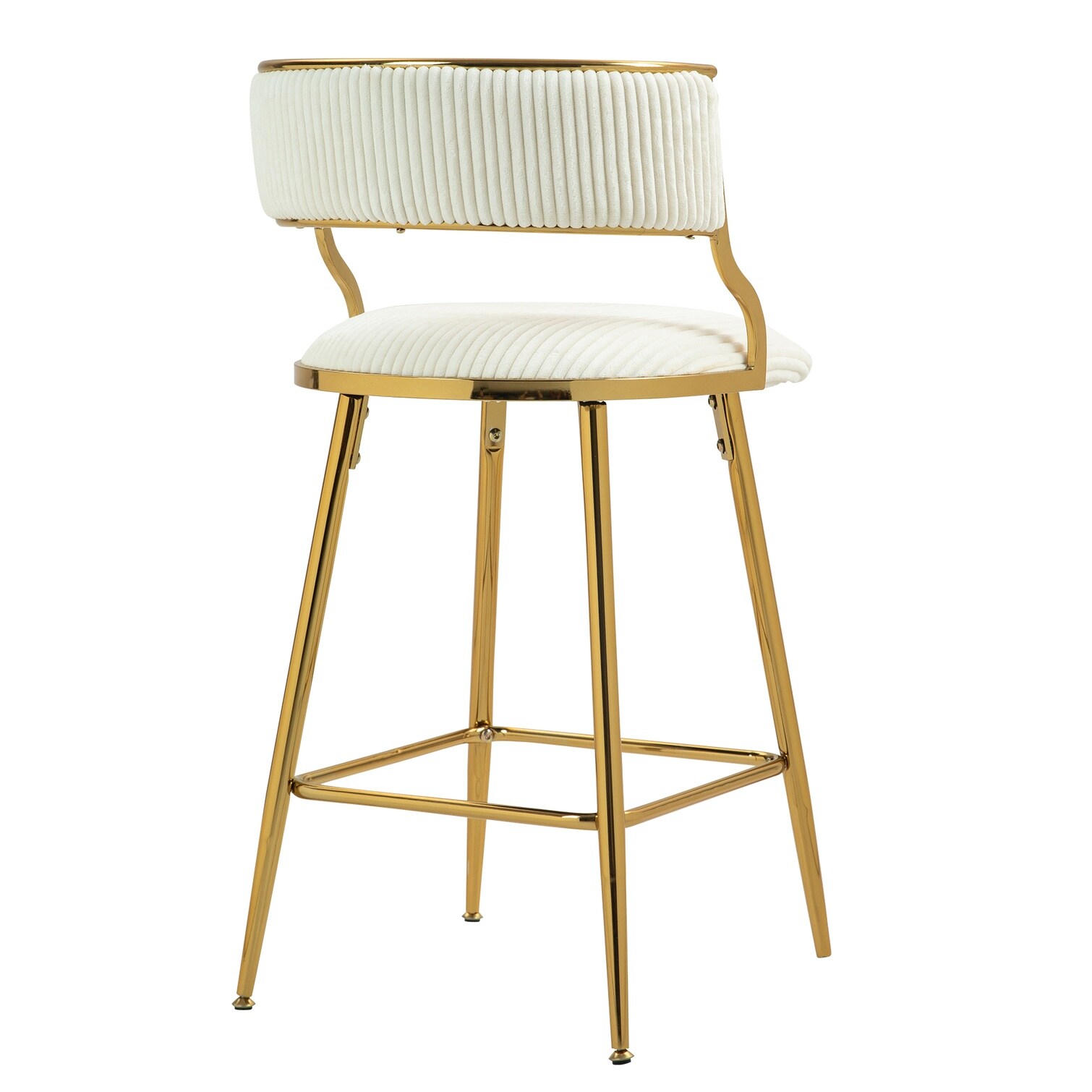 chillscreamni Metal Frame Counter Stool in Beige 18.7 x 19.3 x 35 in ...