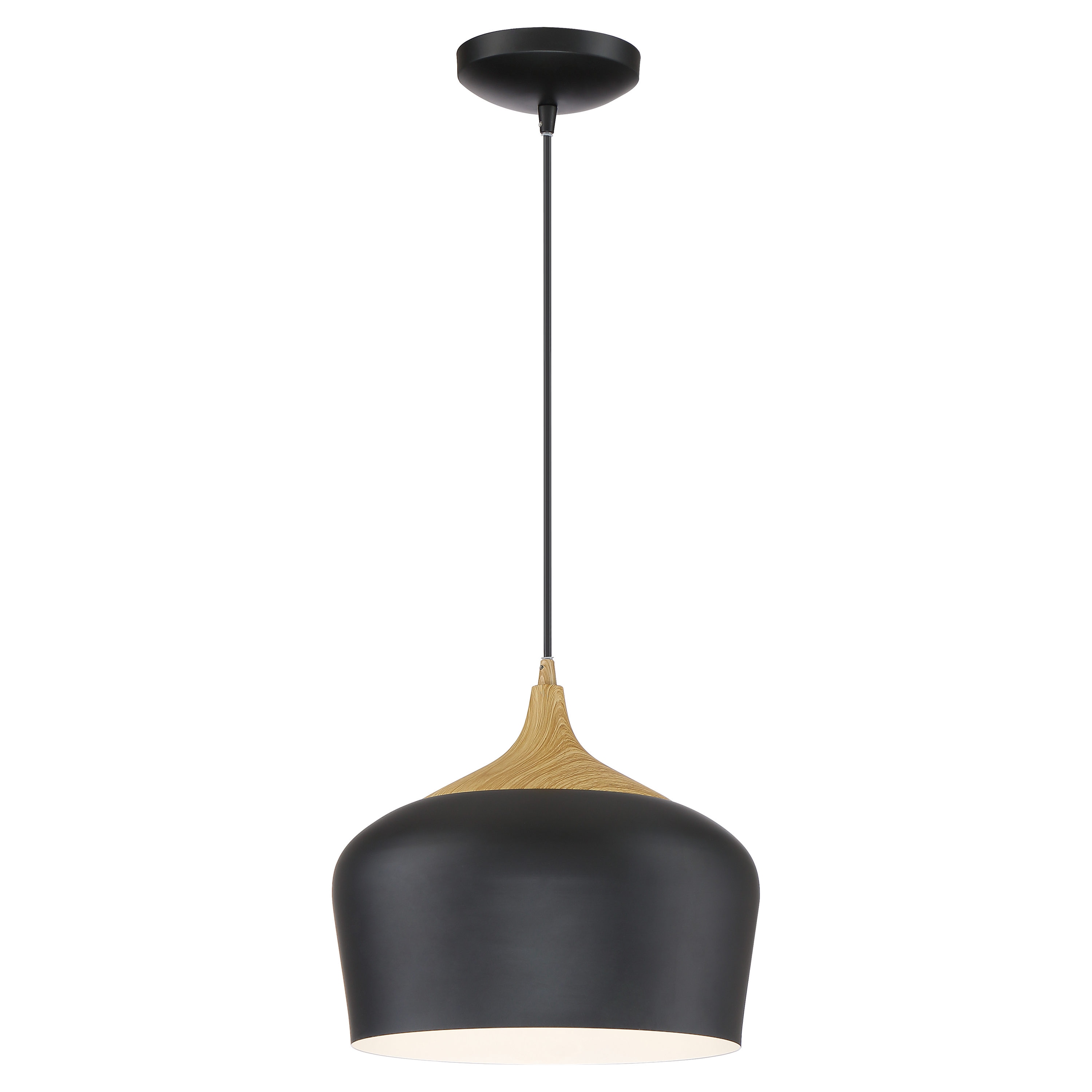 Access Lighting 52057-BL/WGN Blend 1 -Light Black Transitional Bell Mini Hanging Pendant light