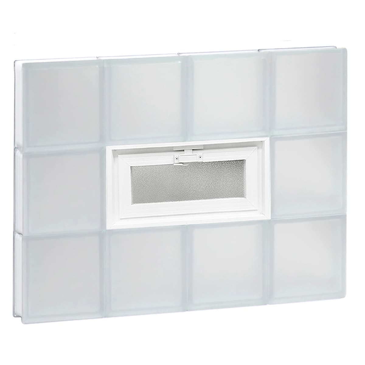 REDI2SET V3224FR Frosted Glass 31-in x 23-1/4-in Frameless Replacement Vented Glass Block Window