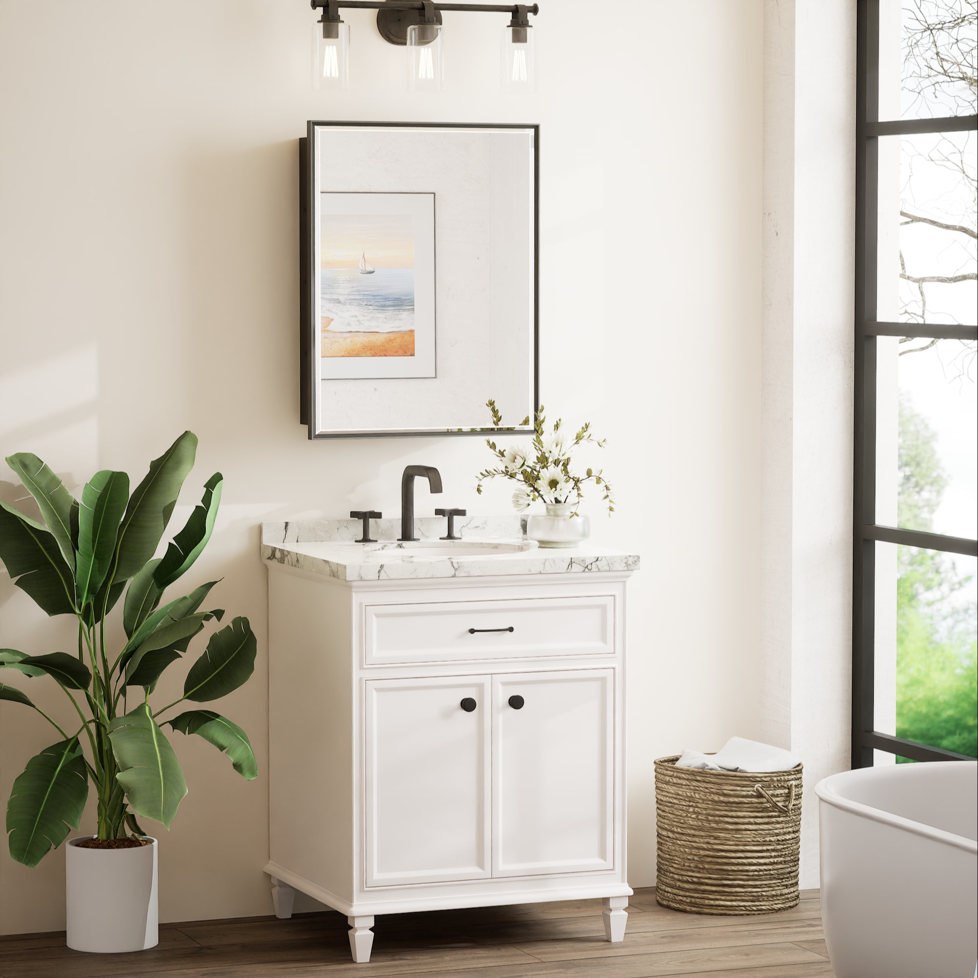 Keonjinn LW-JSKJG-FJ-5368BK Bathroom-Medicine-Cabinets - View #2