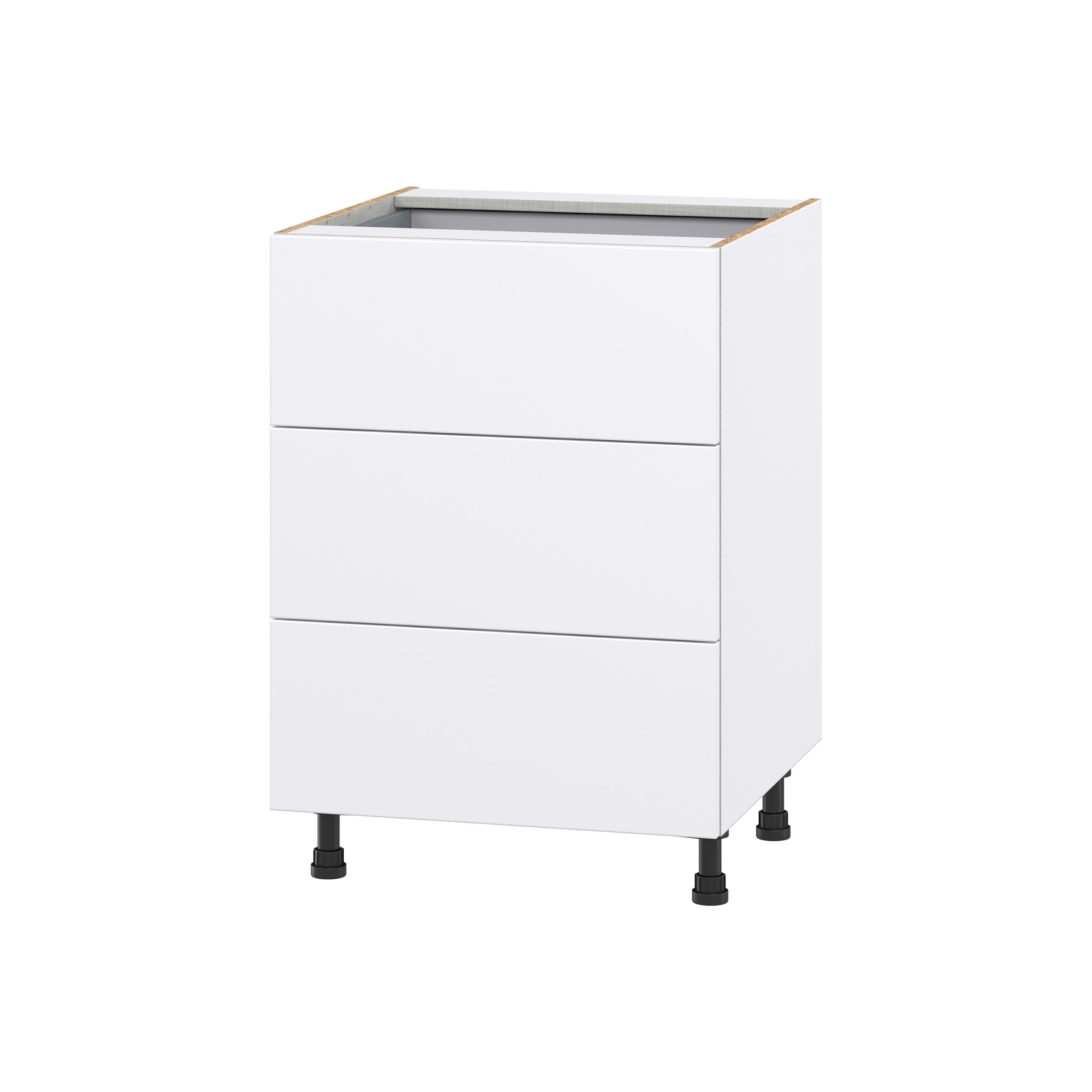 Hugo&Borg DSB3DA24I1-LA Lasalle 24-in W x 34.5-in H x 24-in D Bright White Slab 4 -Drawers Drawer Base Fully assembled Cabinet (Flat Panel Slab)