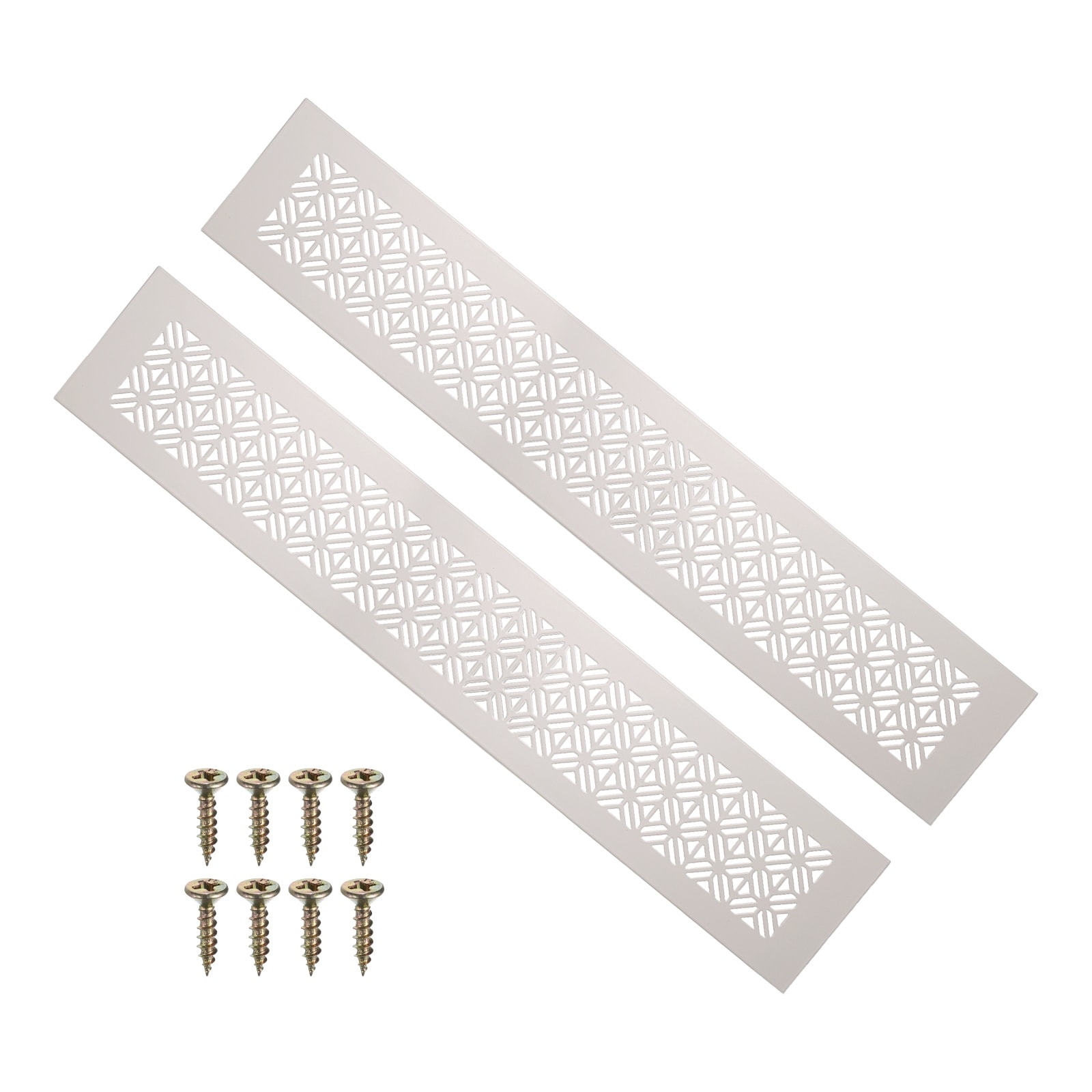 PATIKIL 20 x 3inch Door Air Vent Cover 2pcs Heavy Duty Aluminum Grille Ventilation Cover Louvered with Mounting Screws for Cabinet Wardrobe Door Cashmere Gray #S26042300UX4677