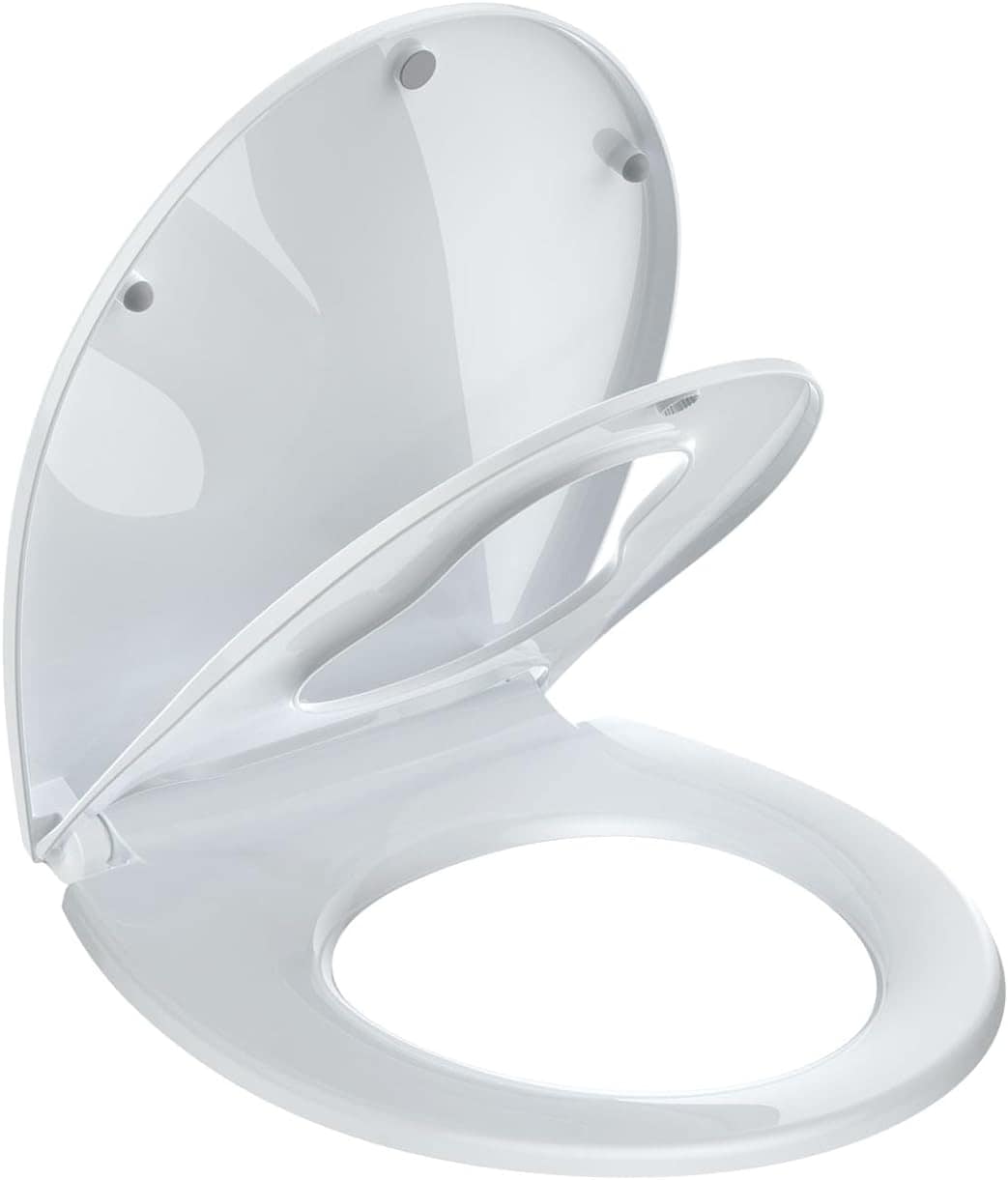Qeetex CPHO-16EXAH33 Locking 2-in-1 17 Inch White Toilet Seat Round Child Combo Soft Close Quick Install