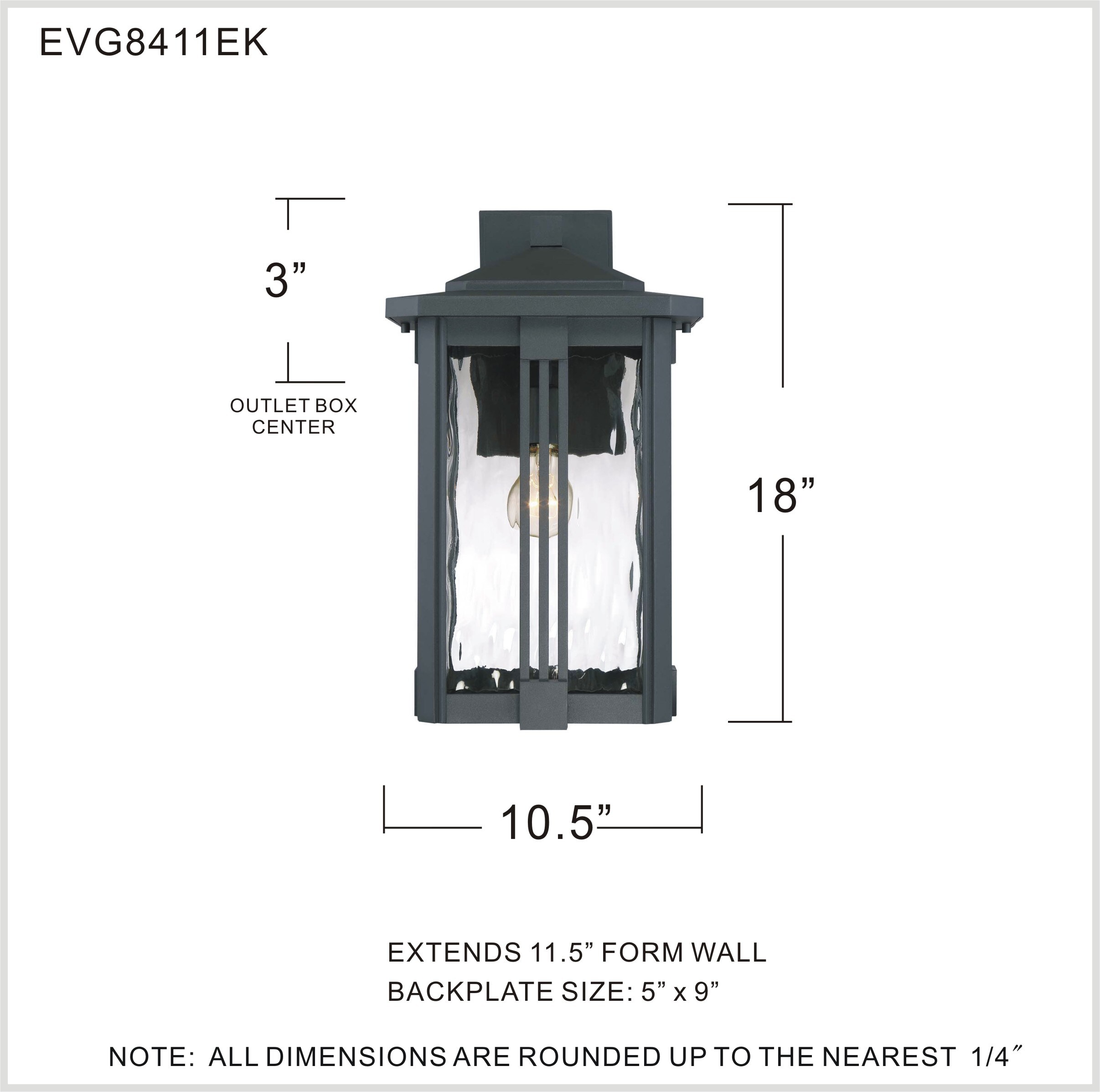 Quoizel Everglade 1-Light 18-in Earth Black Outdoor Wall Light at Lowes.com