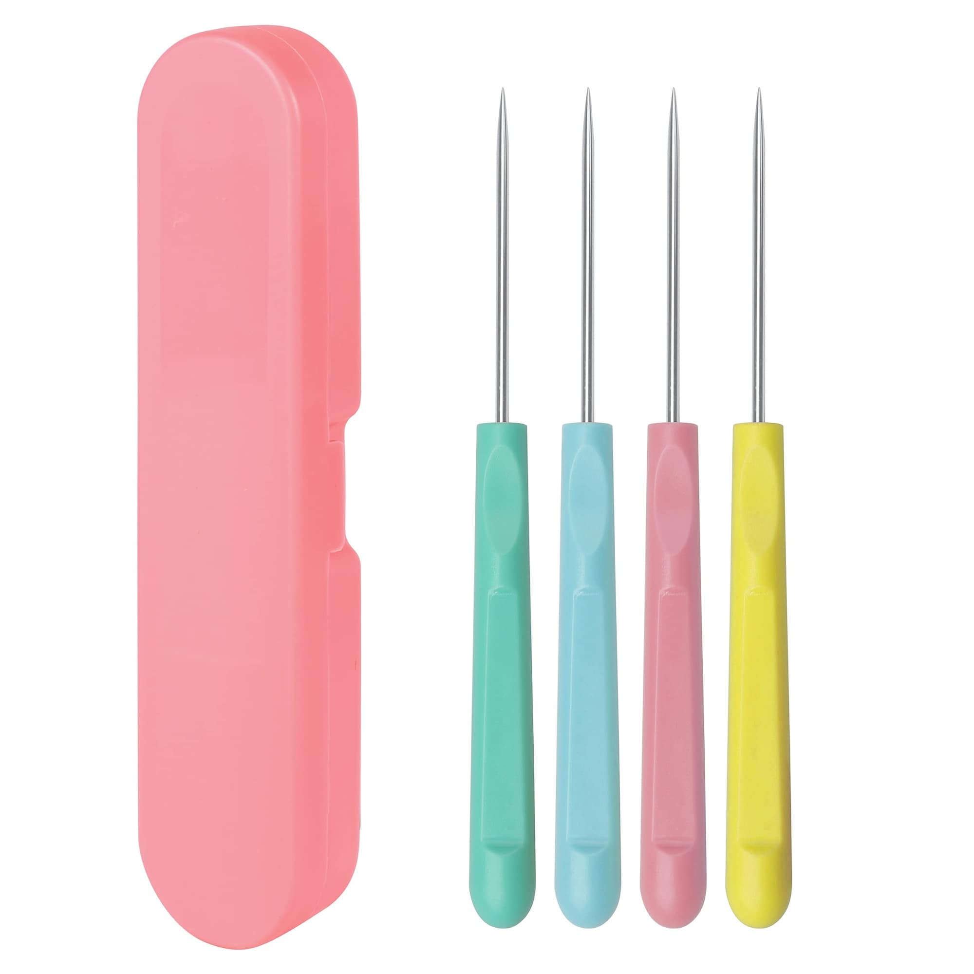 Aoibox  4 Piece 5 2 in Cookie Scribe Needle Set with Plastic Handle for Icing Detail and Sugar Stirring
