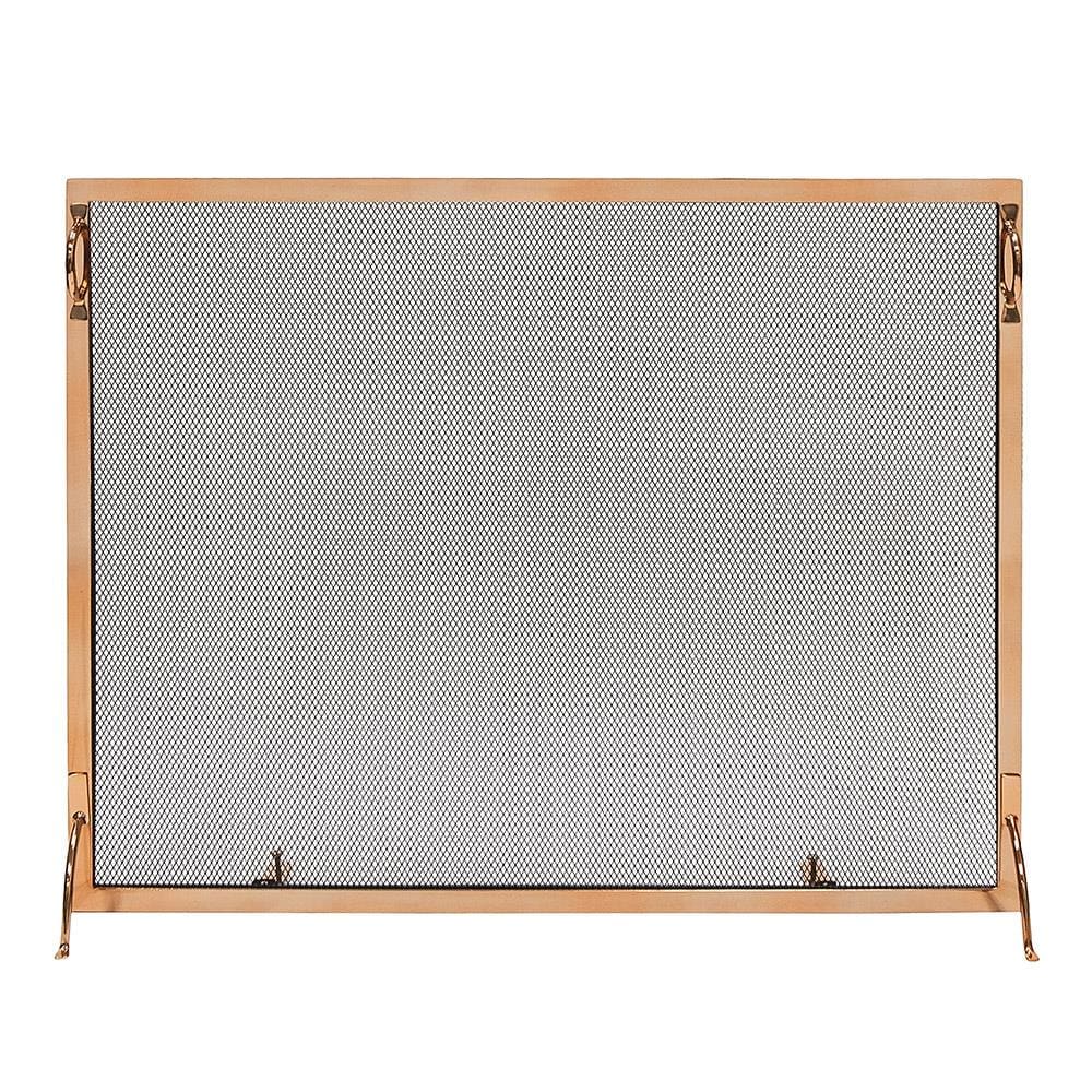 Minuteman International 8-in Polished Brass Steel 1-Panel Flat Fireplace Screen SSM-3830BR Sansujyuku sansujyuku.com