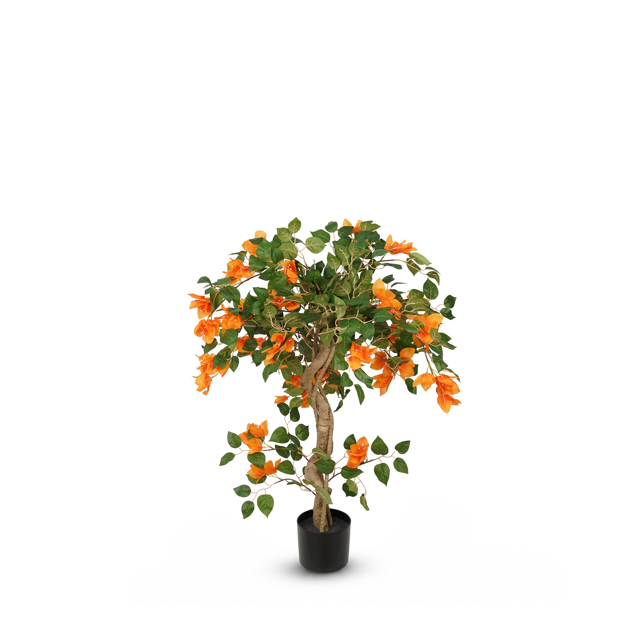 Vitalismo 43-in Orange Indoor/Outdoor Floor Bougainvillea Artificial Tree UV-Resistant Potted Faux Fall Orange Flower Tree for Autumn Home Decor Porch Patio