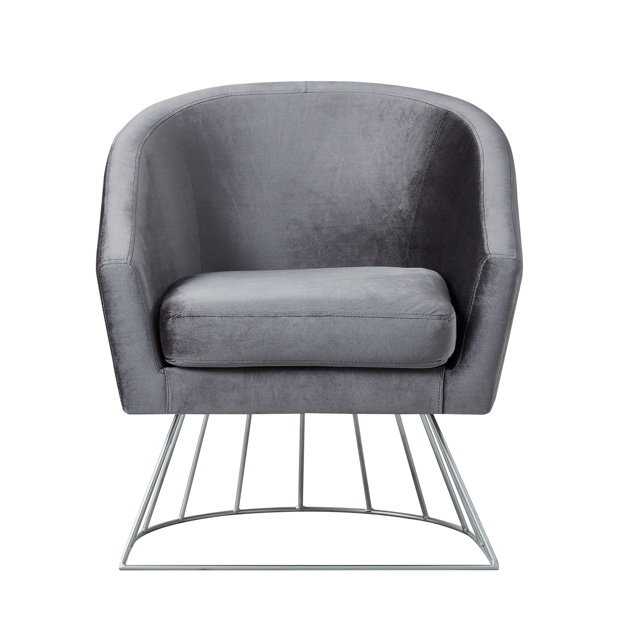 grey silver velvet chair