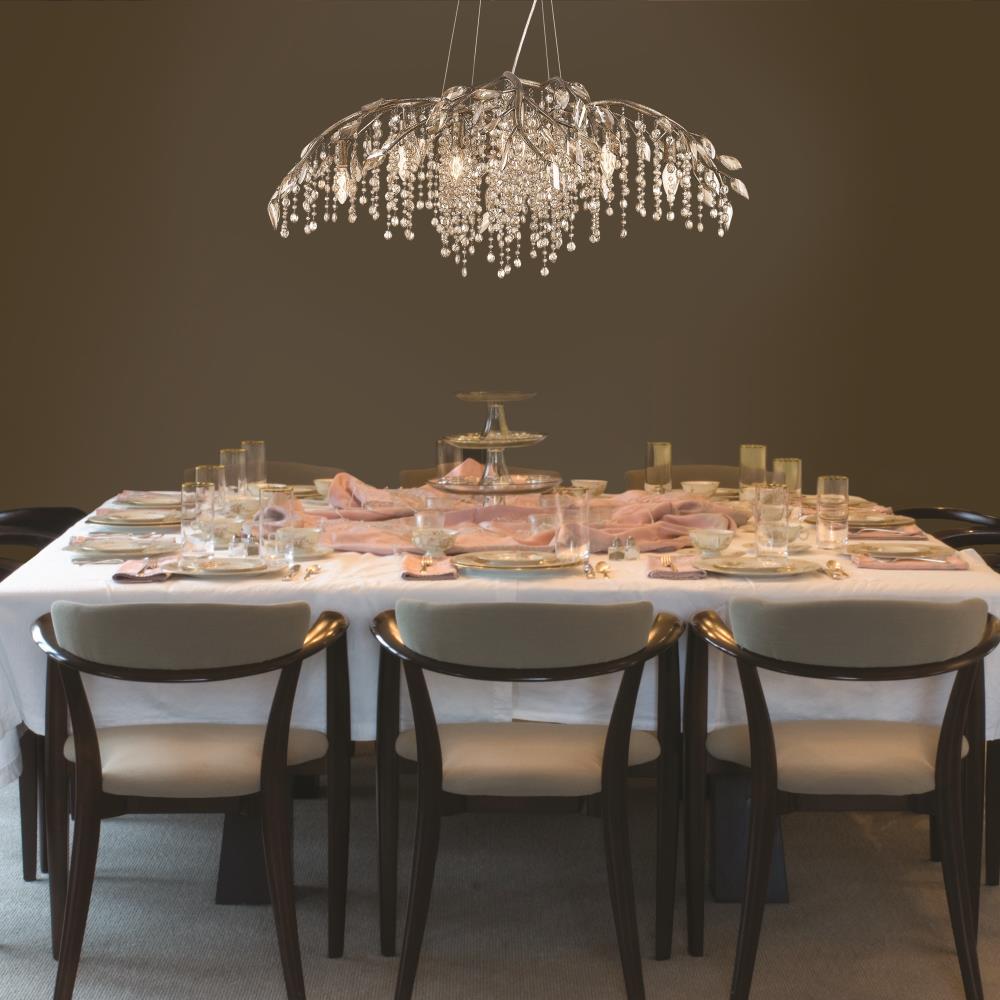 Mystic Gold Steel and Crystal 12-Light Chandelier