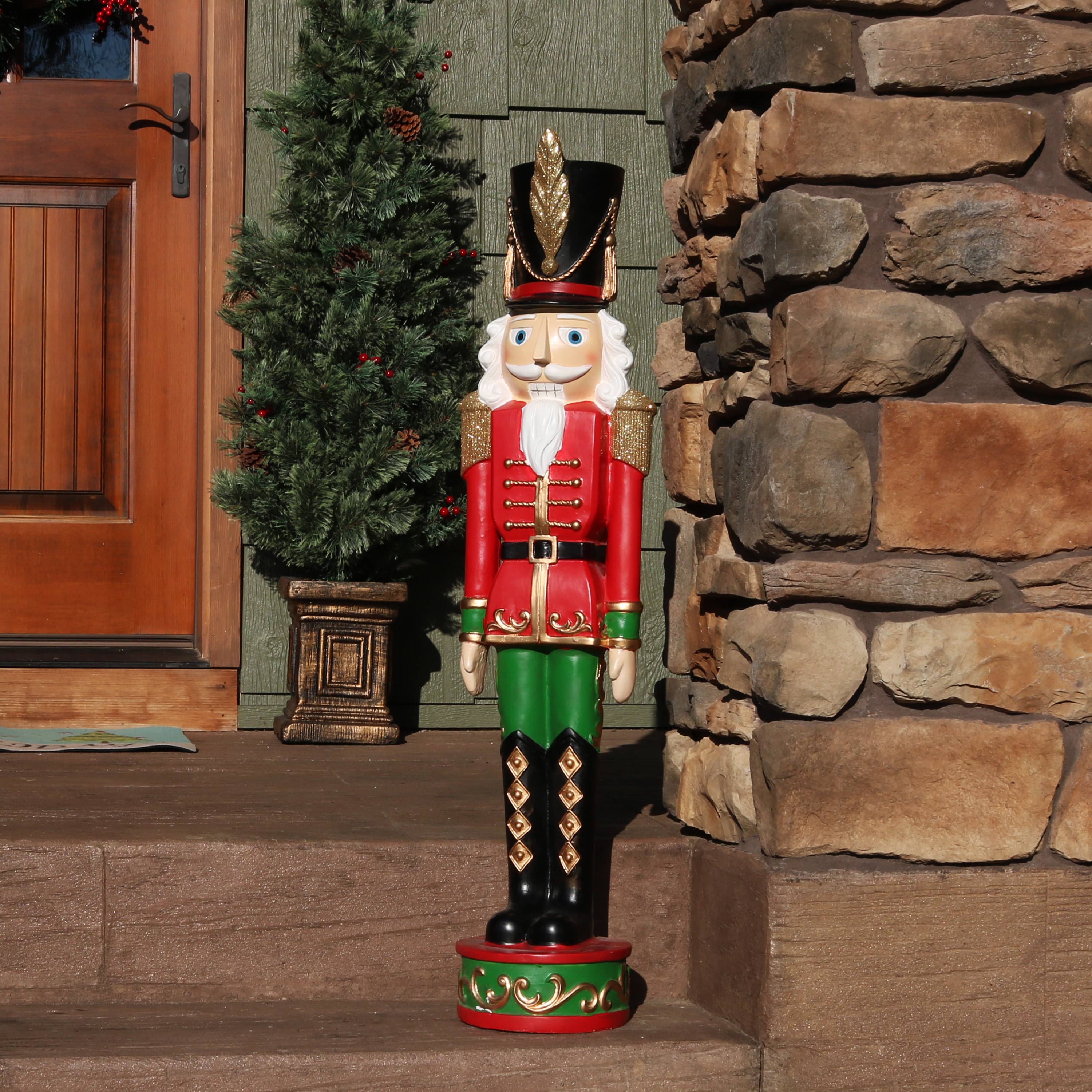 Kristoff 37" Red and Green Polyresin Nutcracker Soldier